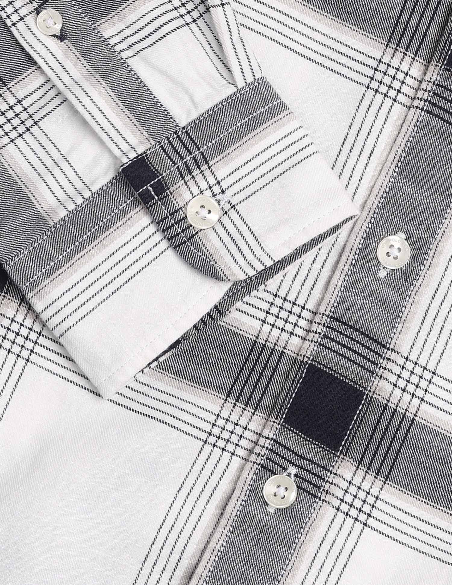 Buffalo Checked Pure Cotton Shirt Ivory - U.S. POLO ASSN. | Large