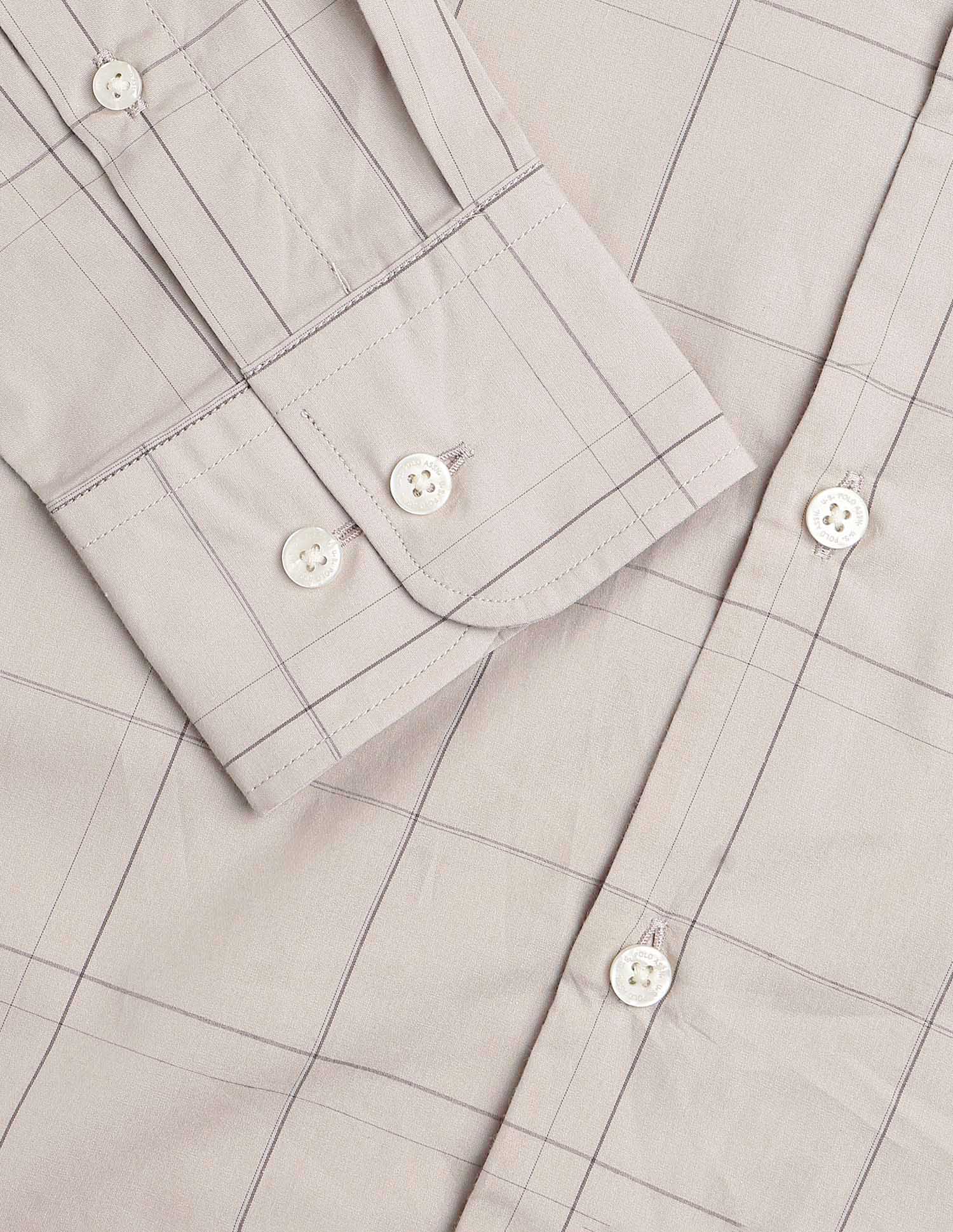 Tailored Fit Windowpane Checked Shirt Light Grey - U.S. POLO ASSN. | Large