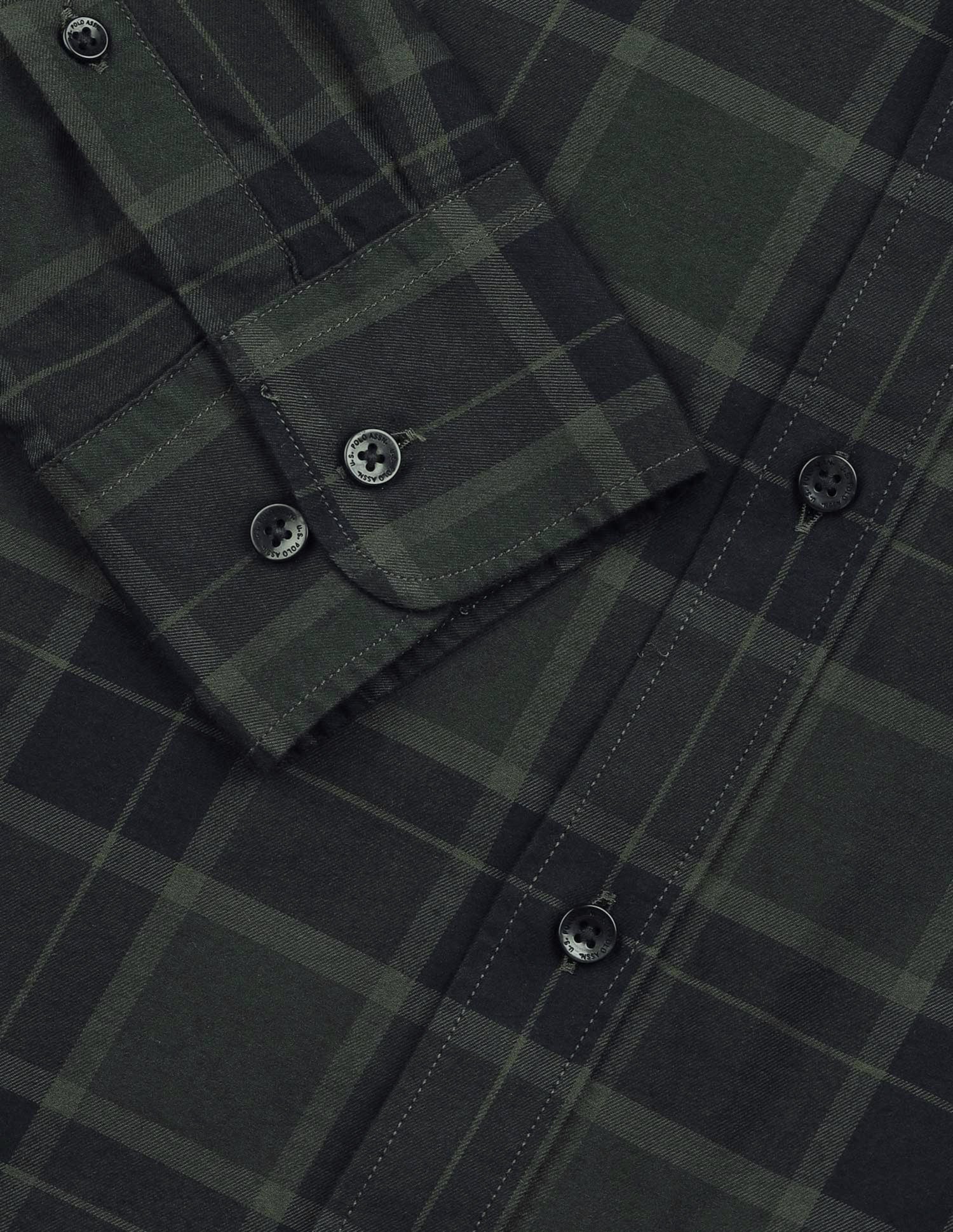 Plaid Checked Tailored Fit Shirt Olive - U.S. Polo Assn. India | Large