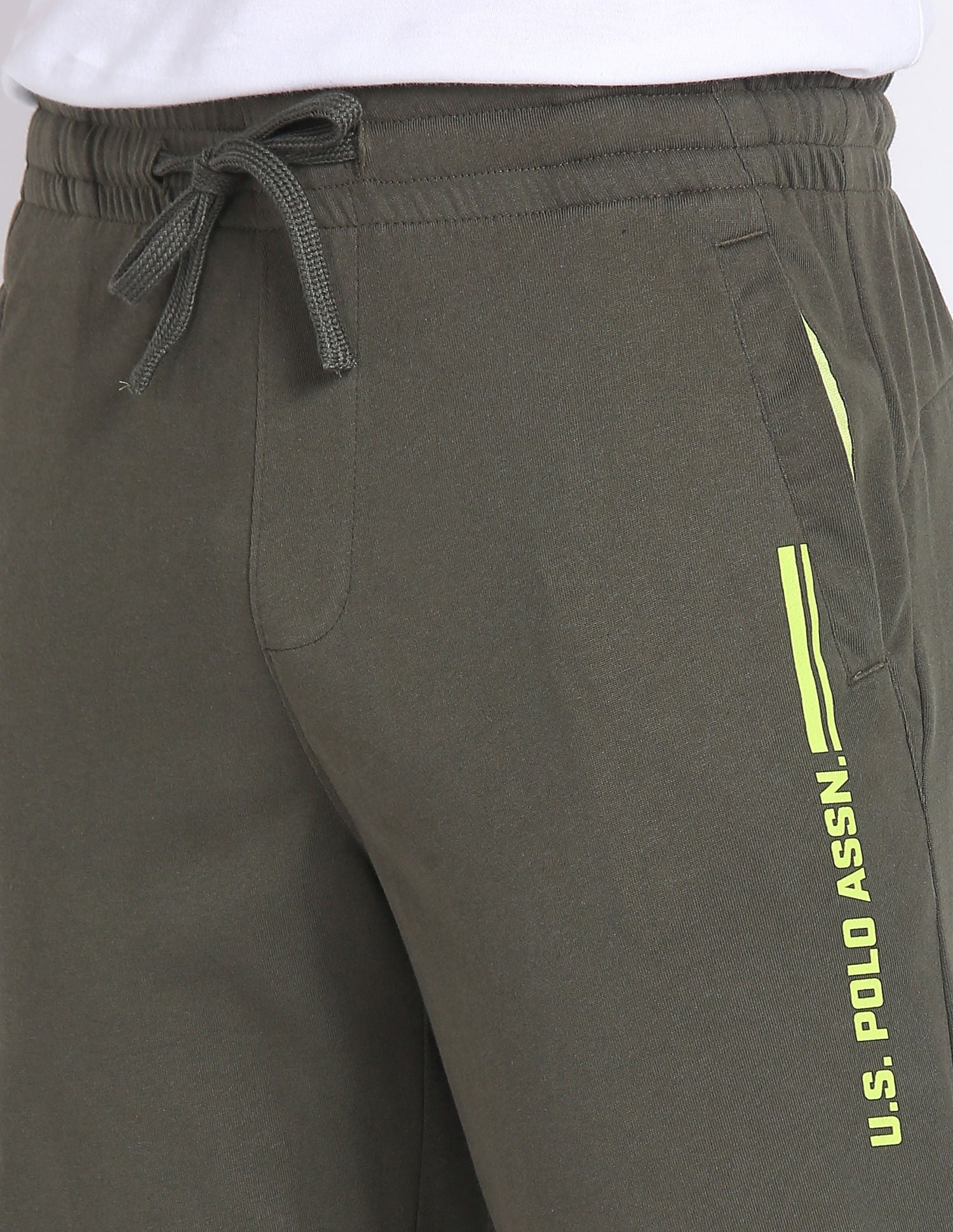 Mid Rise LR004 Lounge Track Pants - Pack Of 1 Olive - U.S. POLO ASSN. | Large