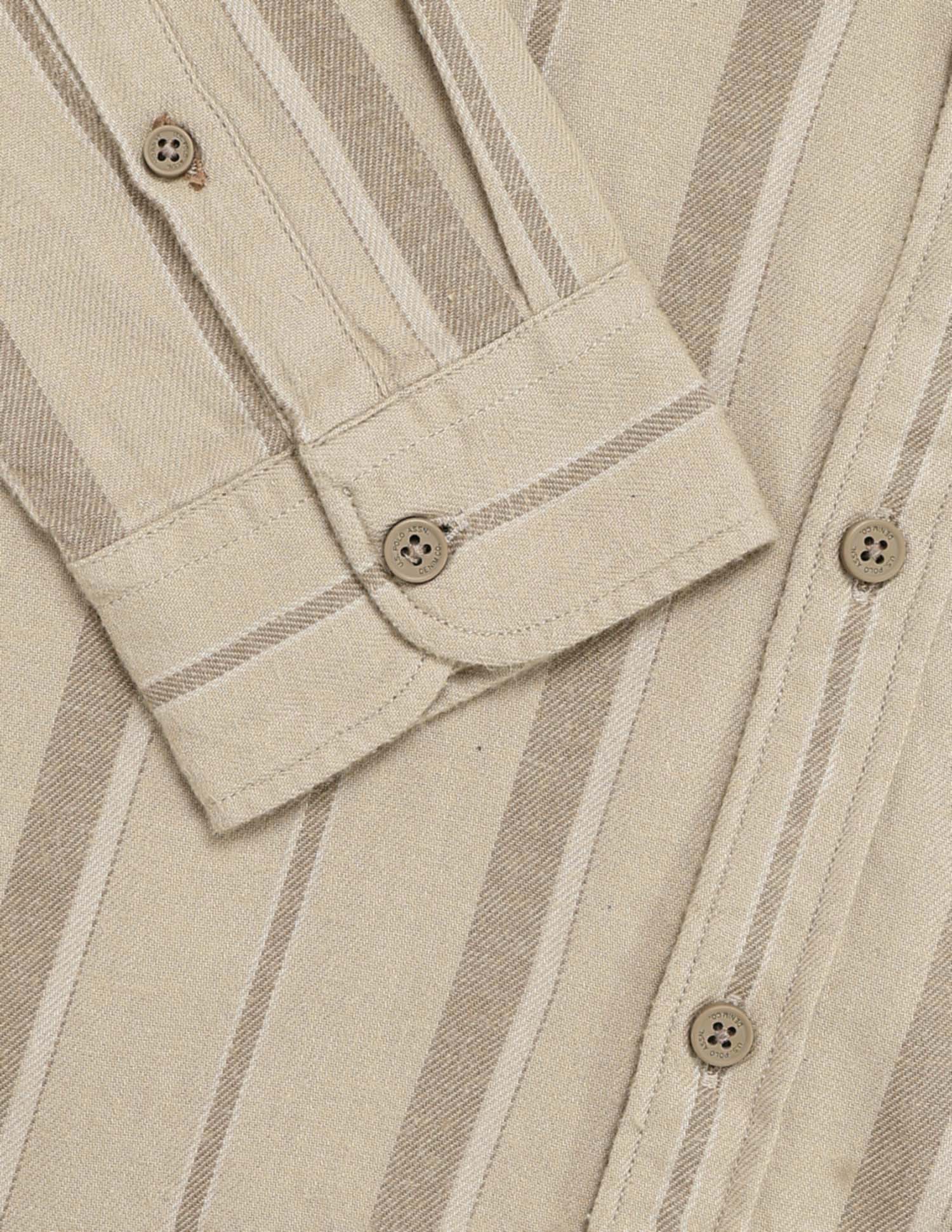 Vertical Striped Regular Fit Shirt Khaki - U.S. POLO ASSN. | Large