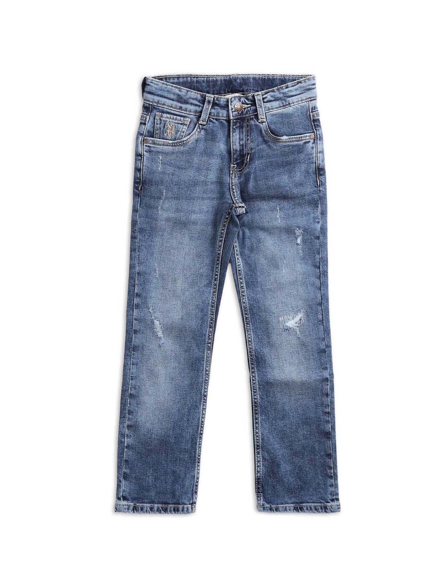 Boys Whiskered Relaxed Fit Jeans Light Blue - U.S. POLO ASSN. | Large