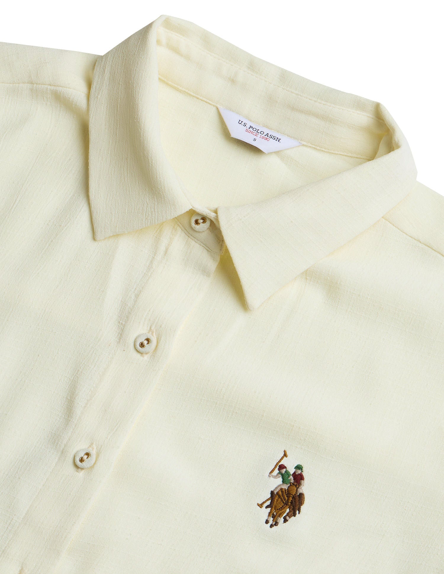 Textured Regular Fit Shirt White - U.S. POLO ASSN. | Large