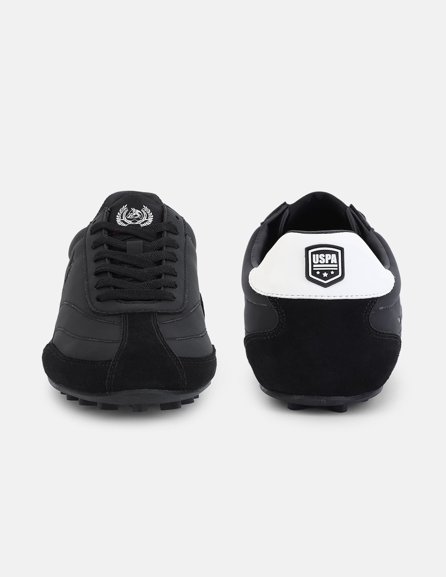 Round Toe Suede Turf Sneakers Black - U.S. Polo Assn. India | Large