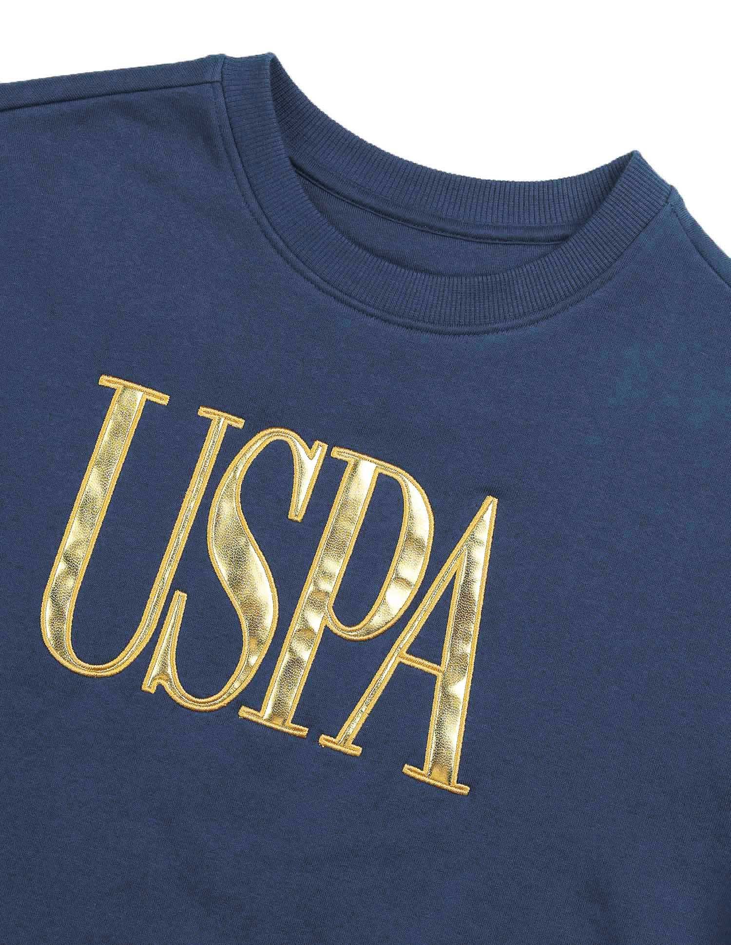 Brand Printed Loose Fit Sweatshirt Blue - U.S. POLO ASSN. | Large
