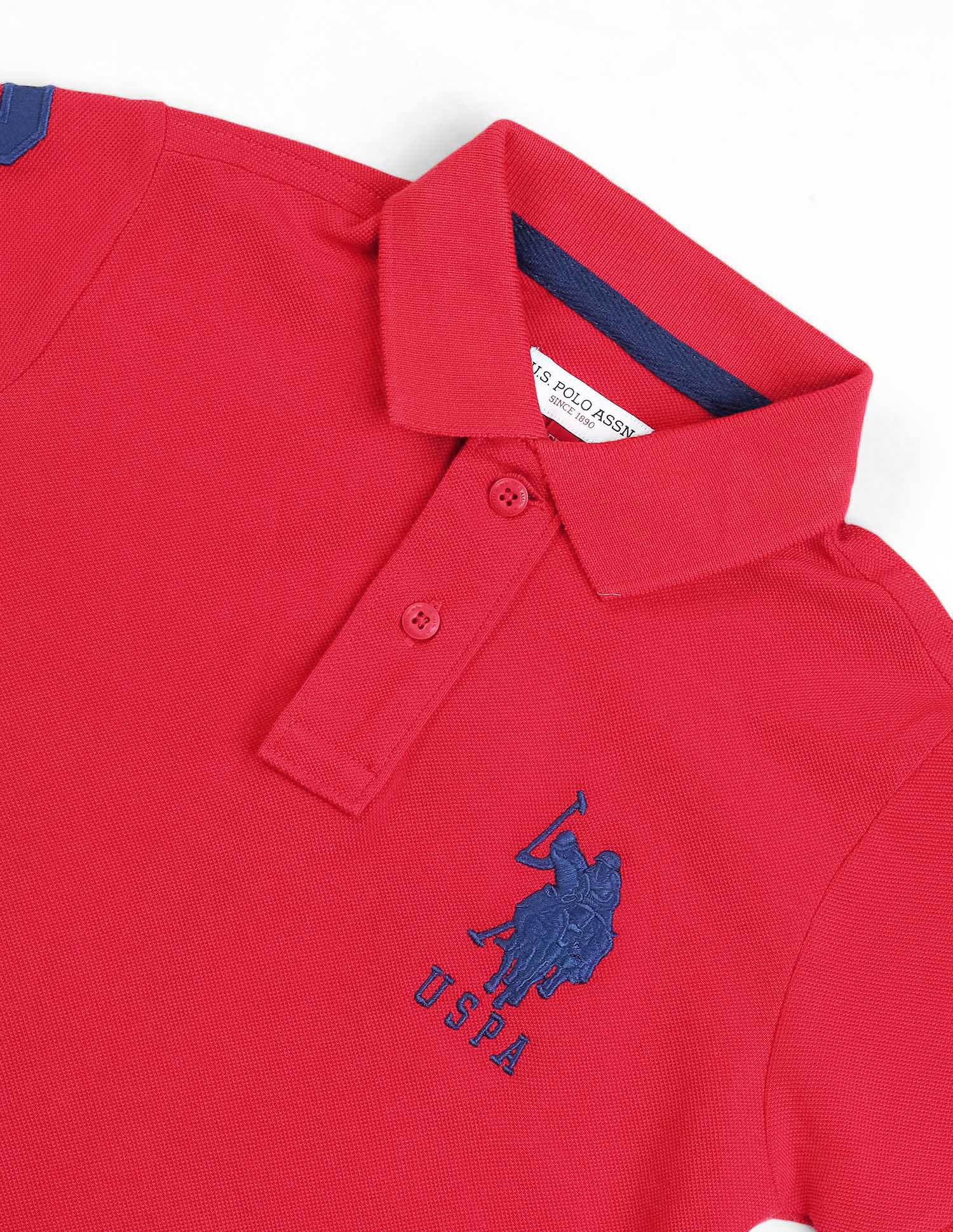 Cotton Pique Polo Shirt Red - U.S. POLO ASSN. | Large