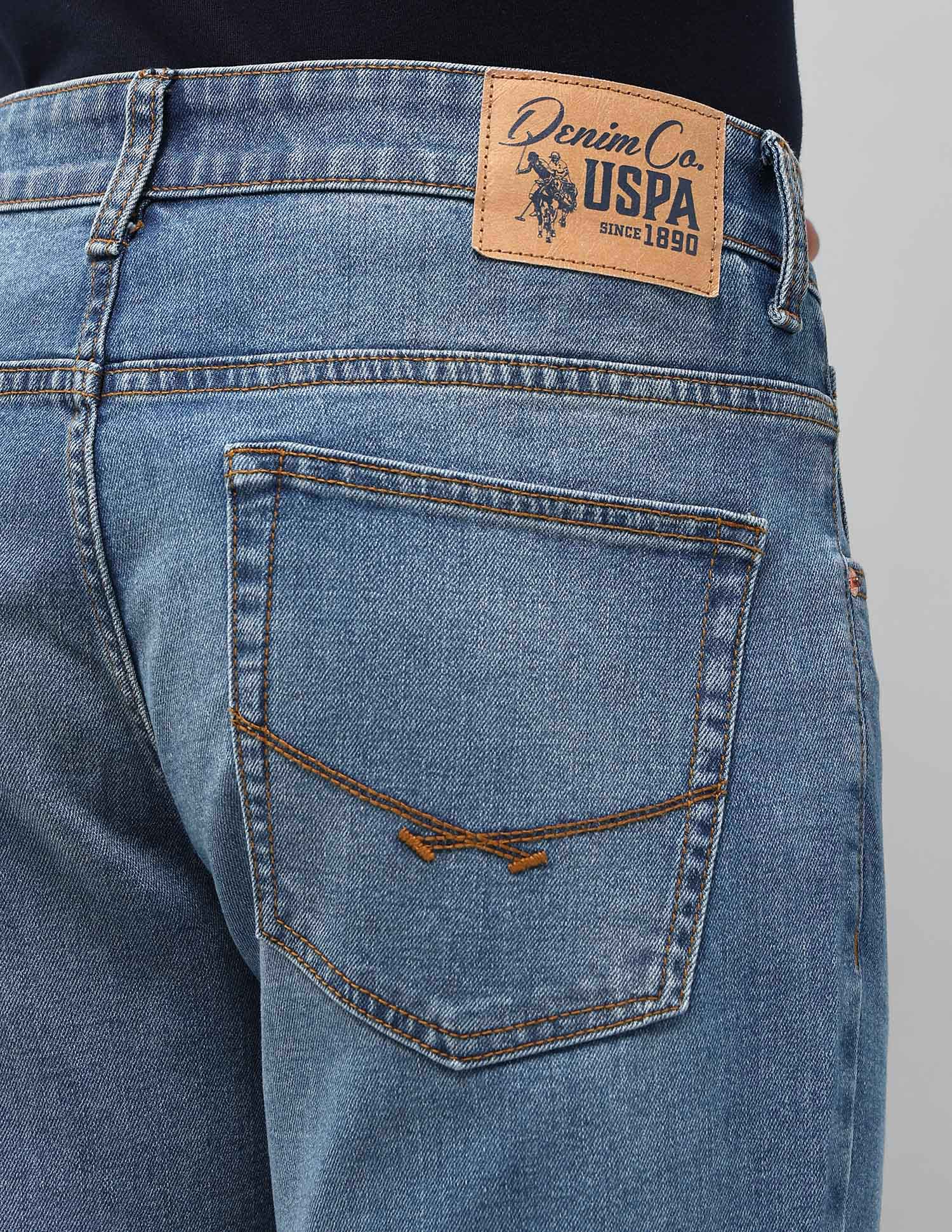 Brandon Slim Tapered Fit Blue Jeans Medium Indigo - U.S. POLO ASSN. | Large