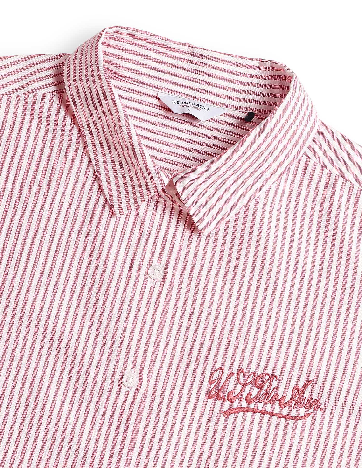 Vertical Striped Regular Fit Shirt Red - U.S. Polo Assn. India | Large