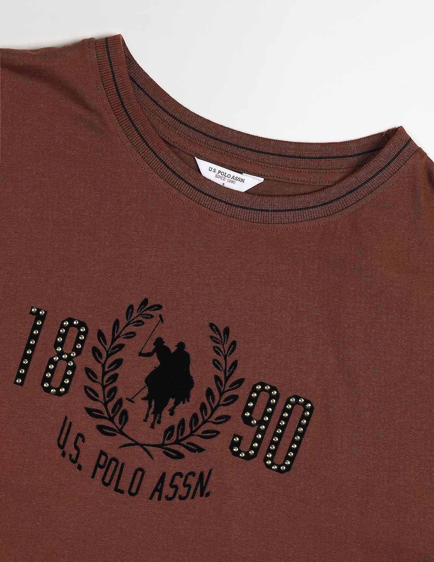 Relaxed Fit Brand Printed T-Shirt Brown - U.S. Polo Assn. India | Large