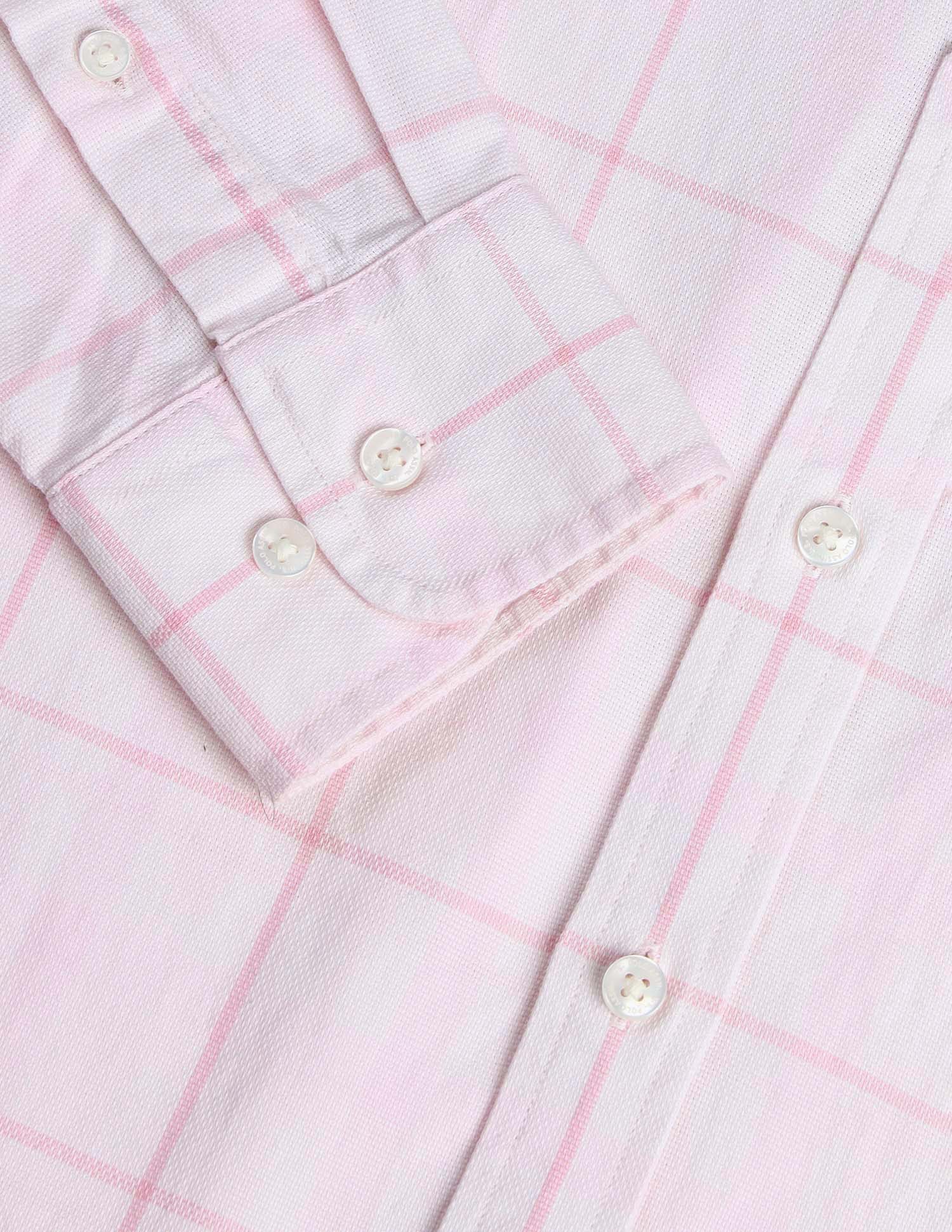 Windowpane Checked Tailored Fit Shirt Pink - U.S. Polo Assn. India | Large