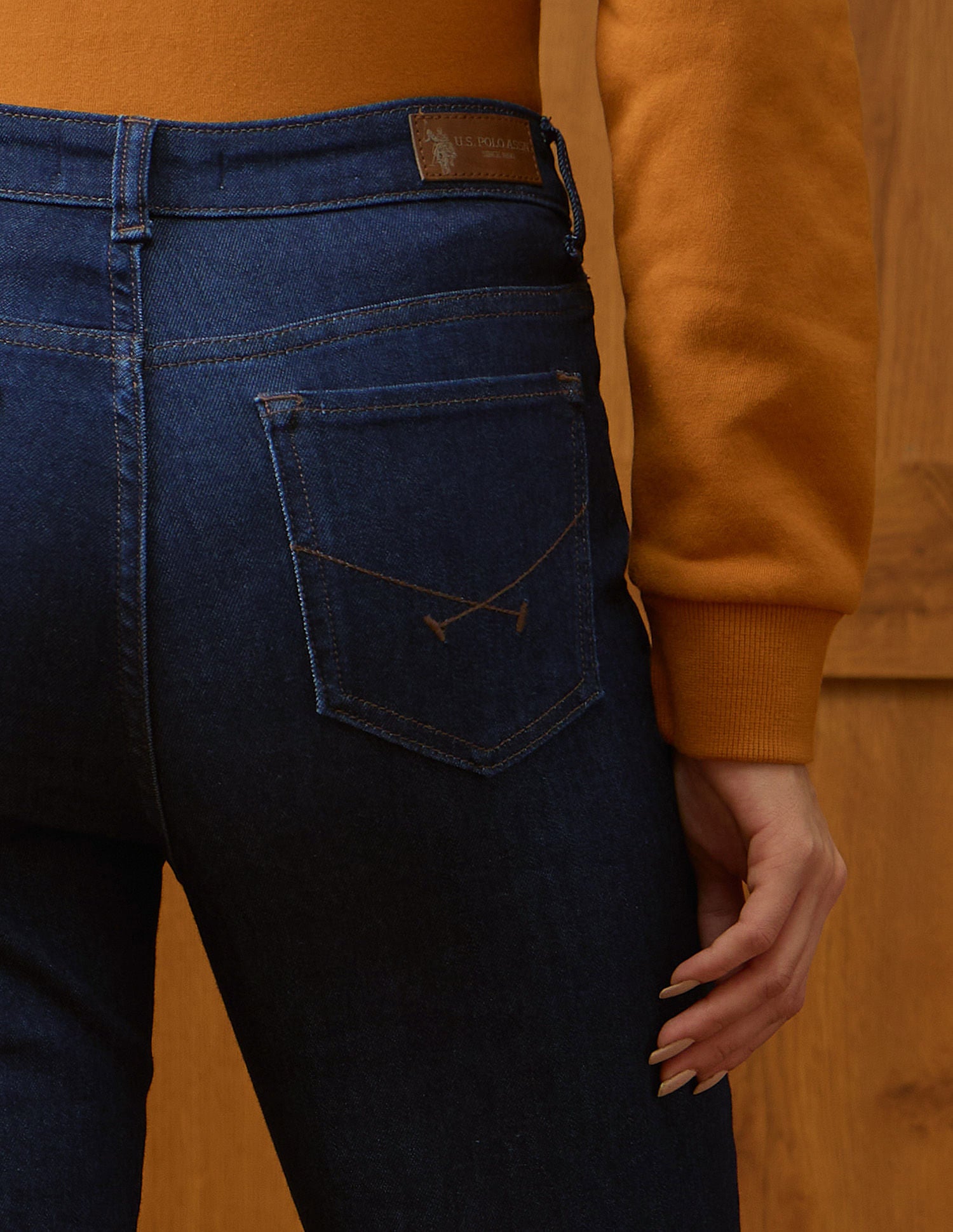 High Rise Flared Fit Jeans Dark Blue - U.S. POLO ASSN. | Large