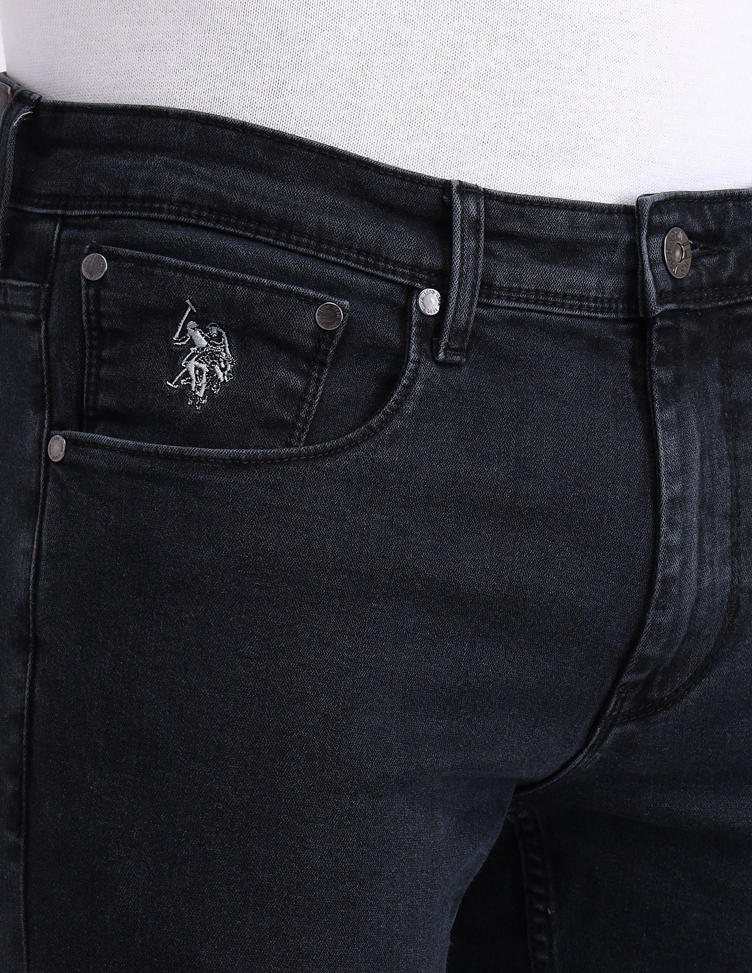 Brandon Slim Tapered Fit Blue Jeans Blue - U.S. Polo Assn. India | Large