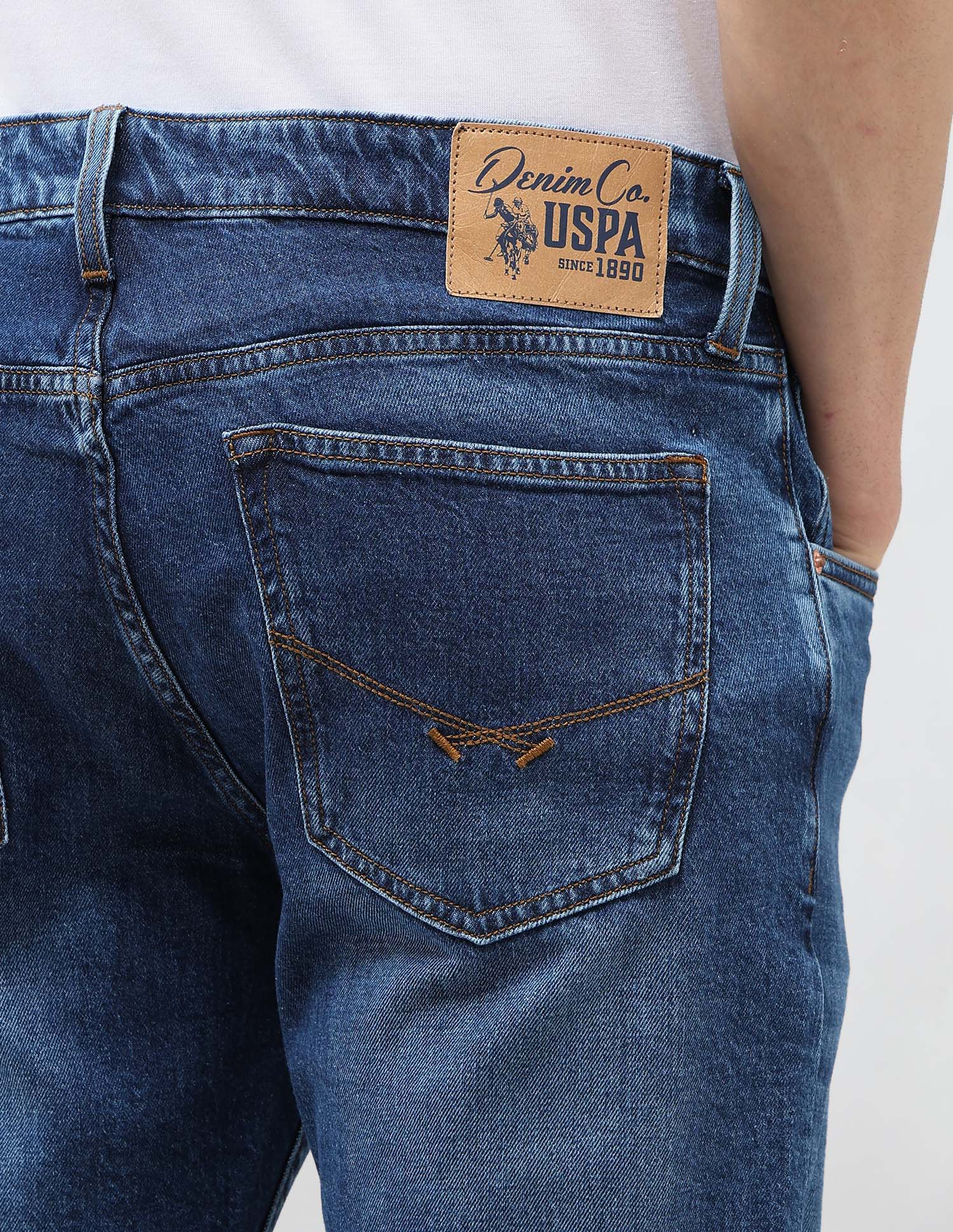 Brandon Slim Tapered Fit Whiskered Jeans Indigo - U.S. POLO ASSN. | Large