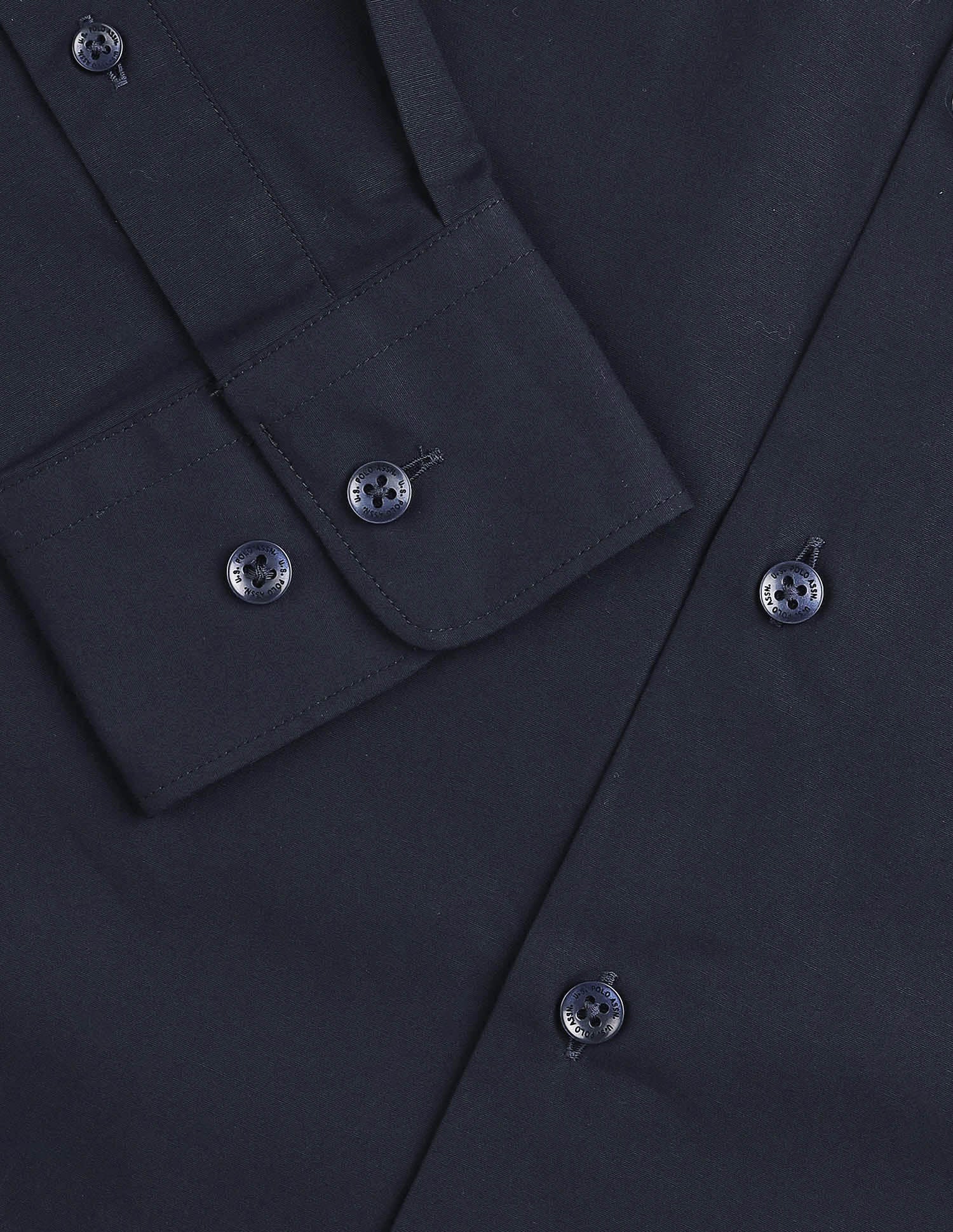Solid Tailored Fit Shirt Navy - U.S. Polo Assn. India | Large