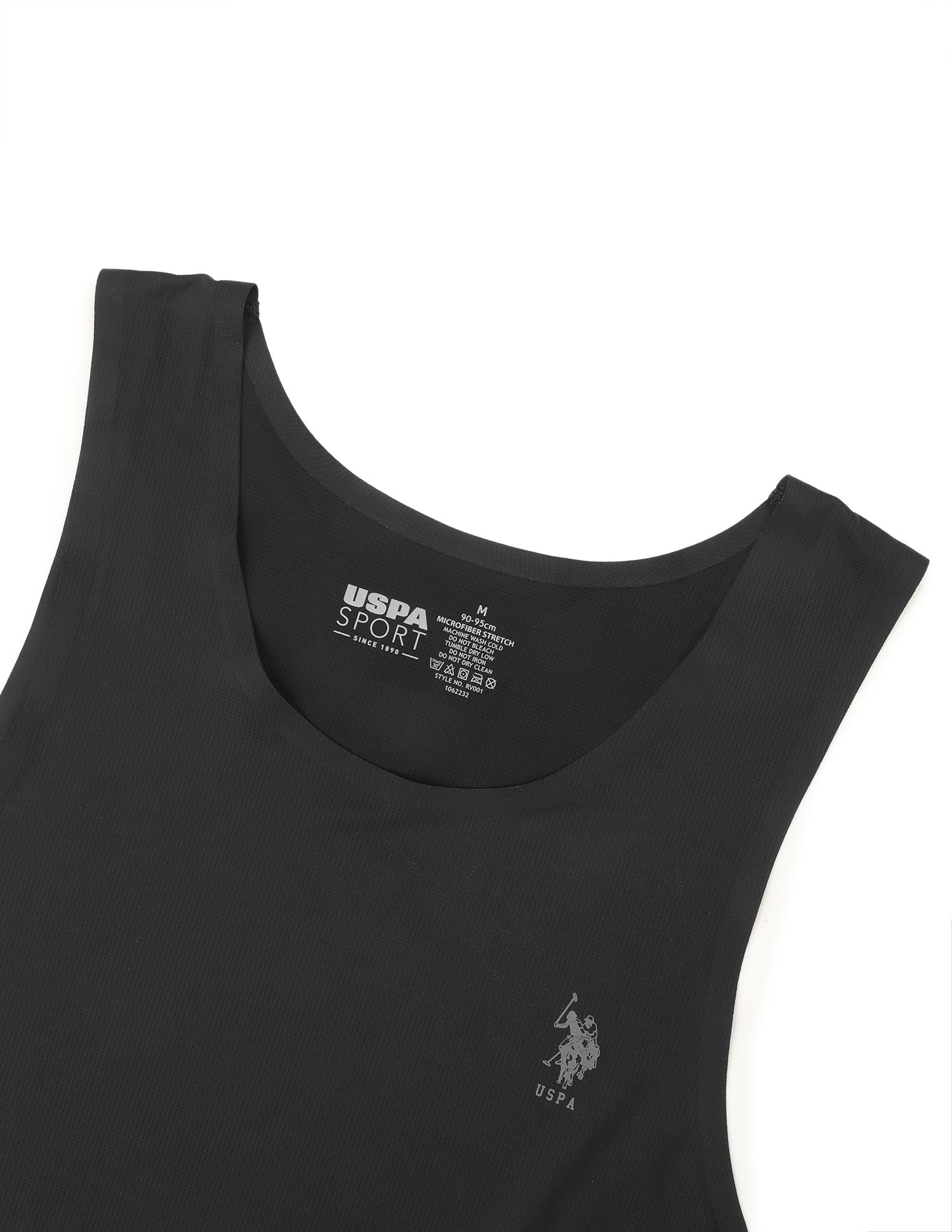 Breathe Easy Mesh Seamless RV001 Sports Vest Black - U.S. Polo Assn. India | Large