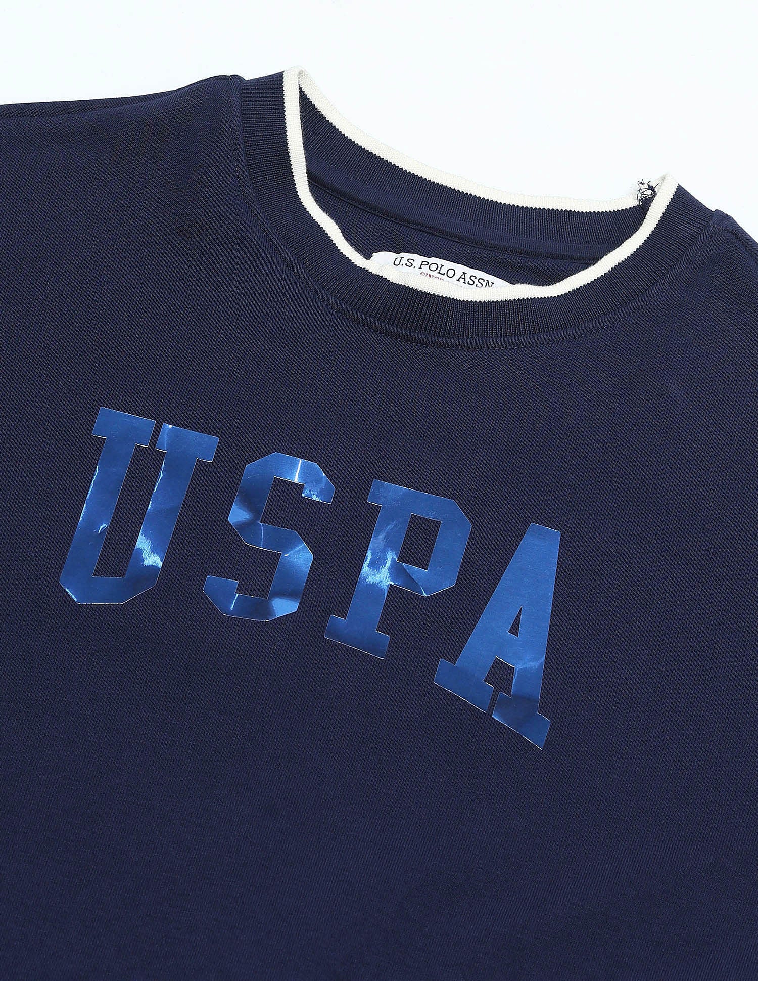 Brand Printed Regular Fit Sweatshirt Navy - U.S. POLO ASSN. | Large