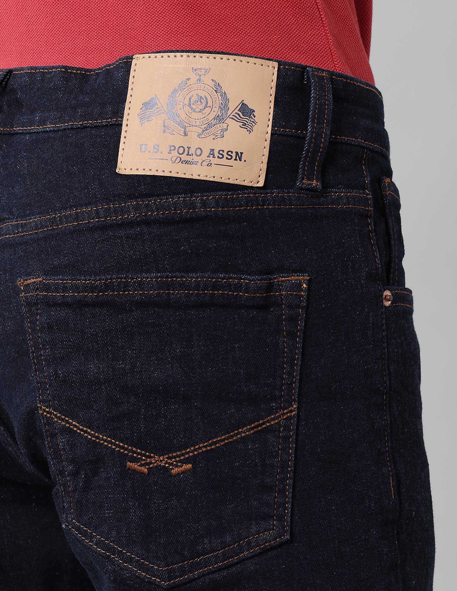 Brandon Slim Tapered Fit Blue Jeans Dark Blue - U.S. Polo Assn. India | Large