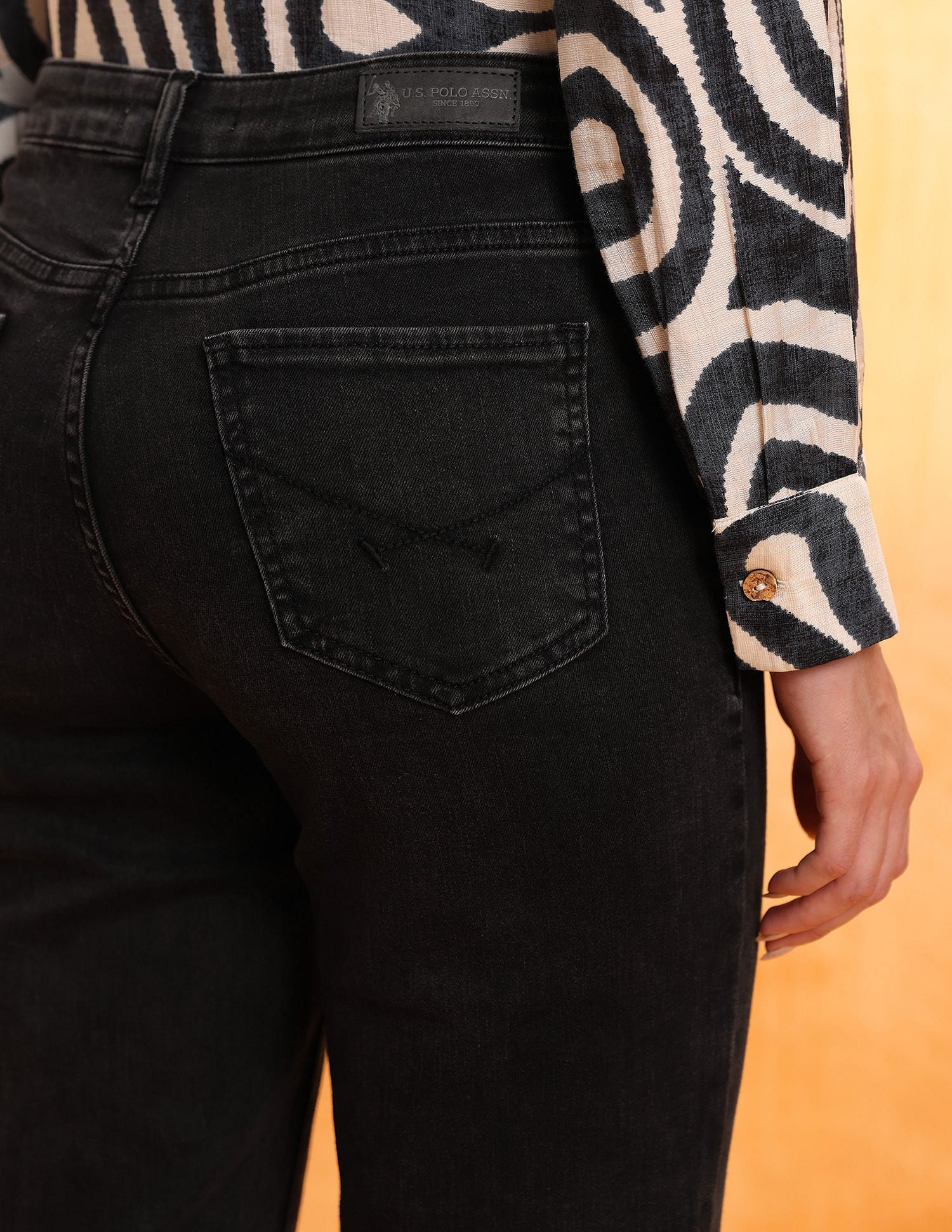 High Rise Extreme Flare Fit Jeans Dark Grey - U.S. POLO ASSN. | Large