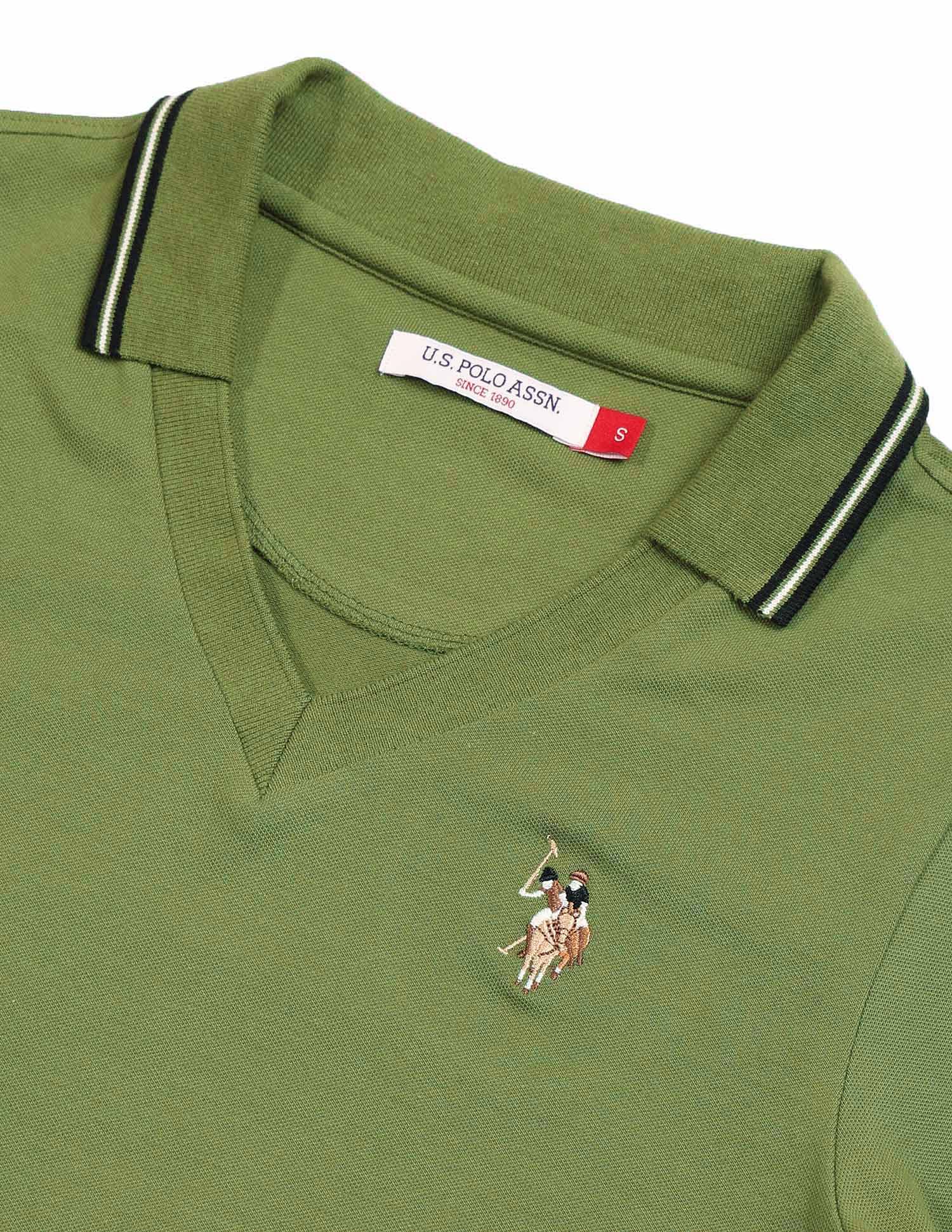 Regular Fit Solid Polo Shirt Olive - U.S. POLO ASSN. | Large