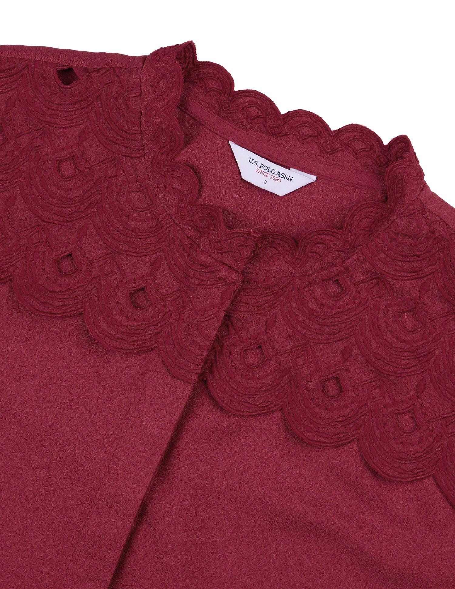 Embroidered Cutwork Top Maroon - U.S. Polo Assn. India | Large