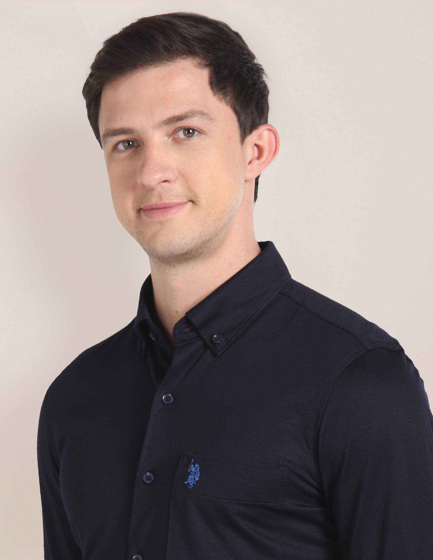 Long Sleeve Solid Shirt Navy - U.S. POLO ASSN. | Large