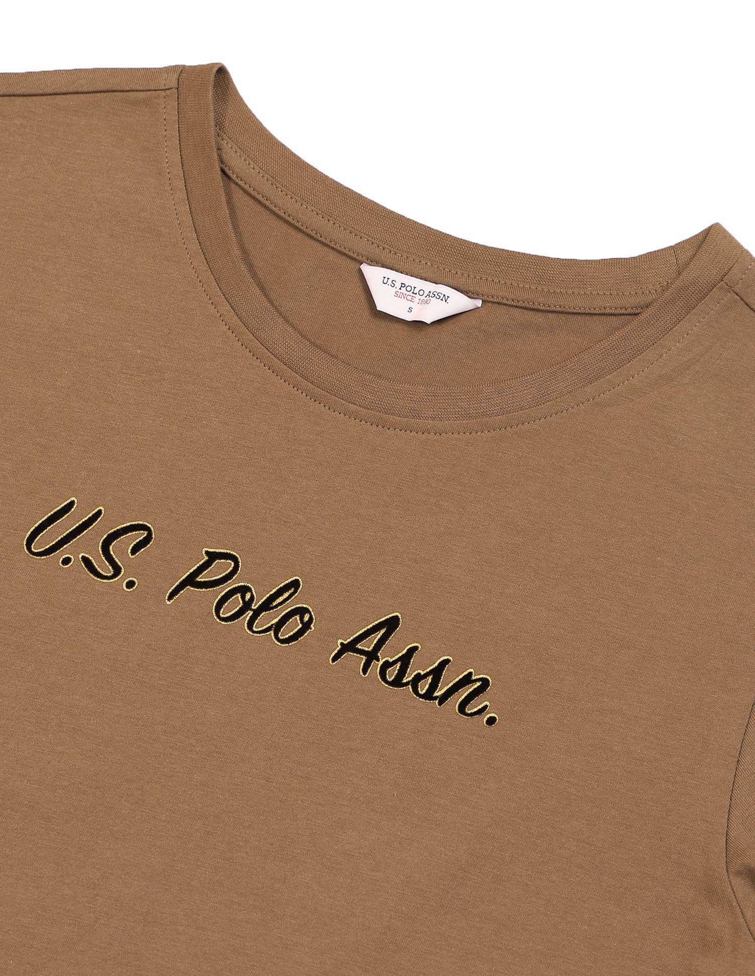 Brand Printed Regular Fit T-Shirt Brown - U.S. POLO ASSN. | Large