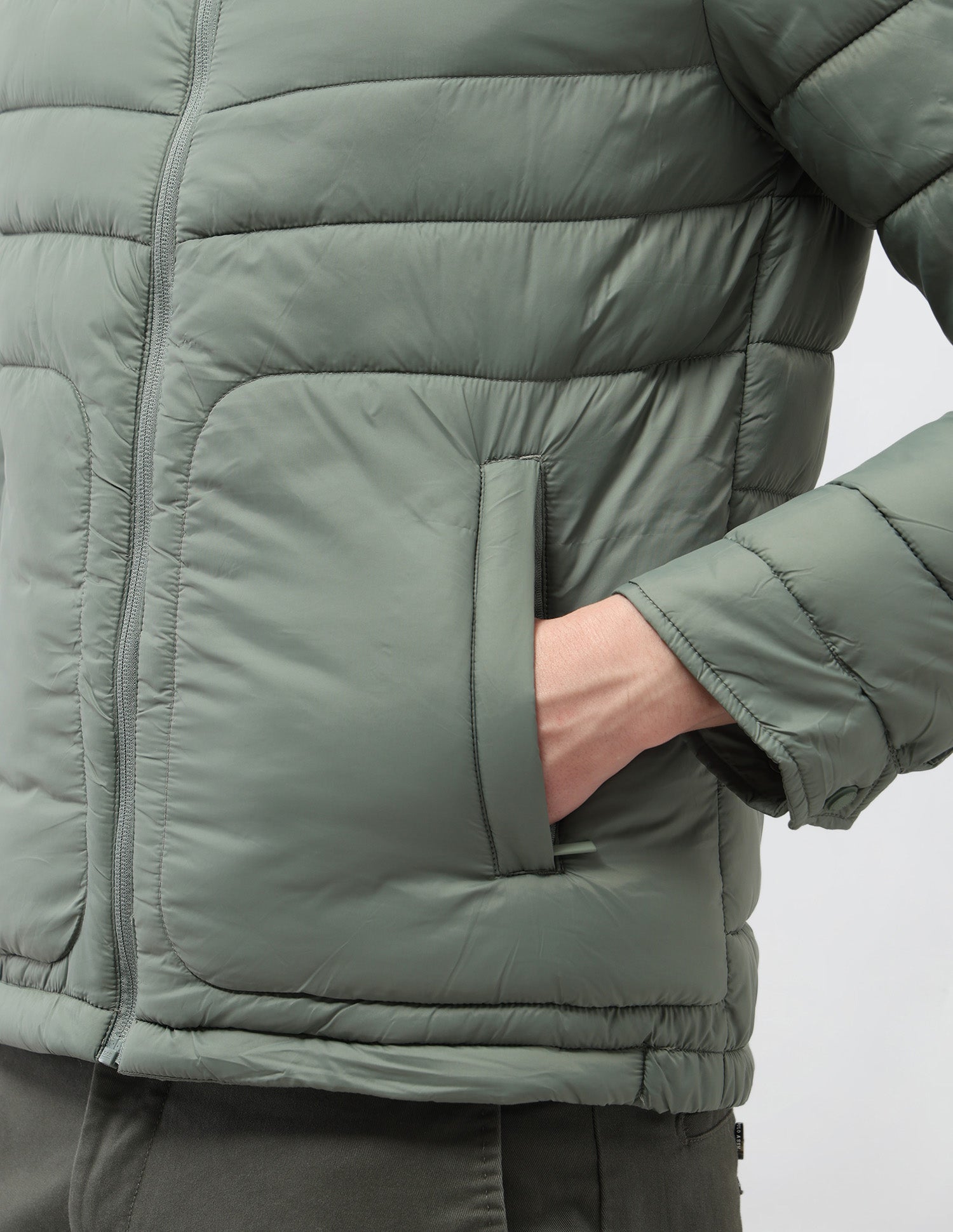 Solid Regular Fit Puffer Jacket Green - U.S. Polo Assn. India | Large