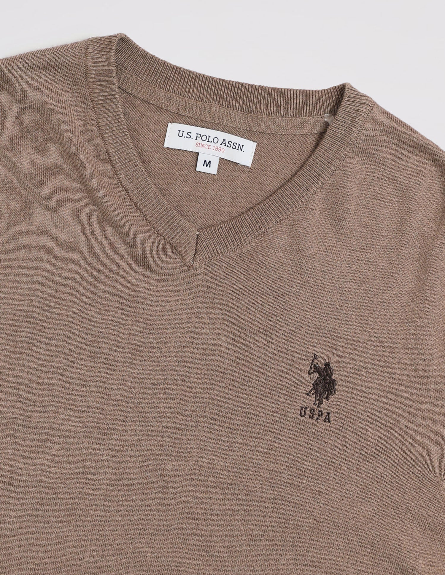 Heathered Regular Fit Sweater Light Brown - U.S. POLO ASSN. | Large