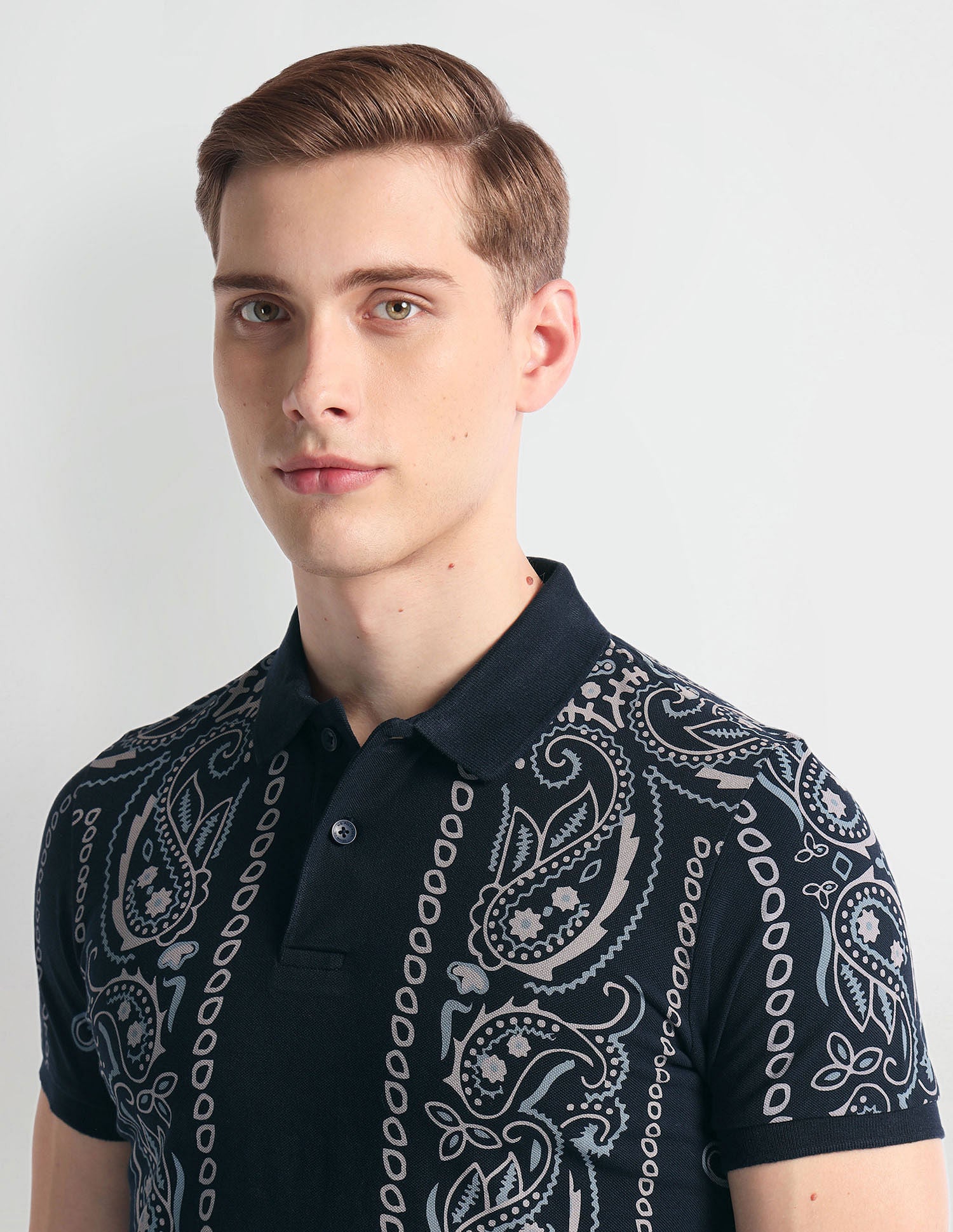 Muscle Fit Paisley Polo Shirt Navy - U.S. Polo Assn. India | Large