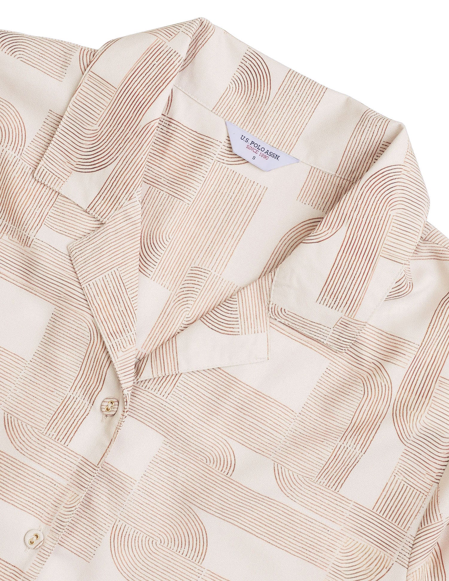 Abstract Printed Regular Fit Shirt Beige - U.S. Polo Assn. India | Large