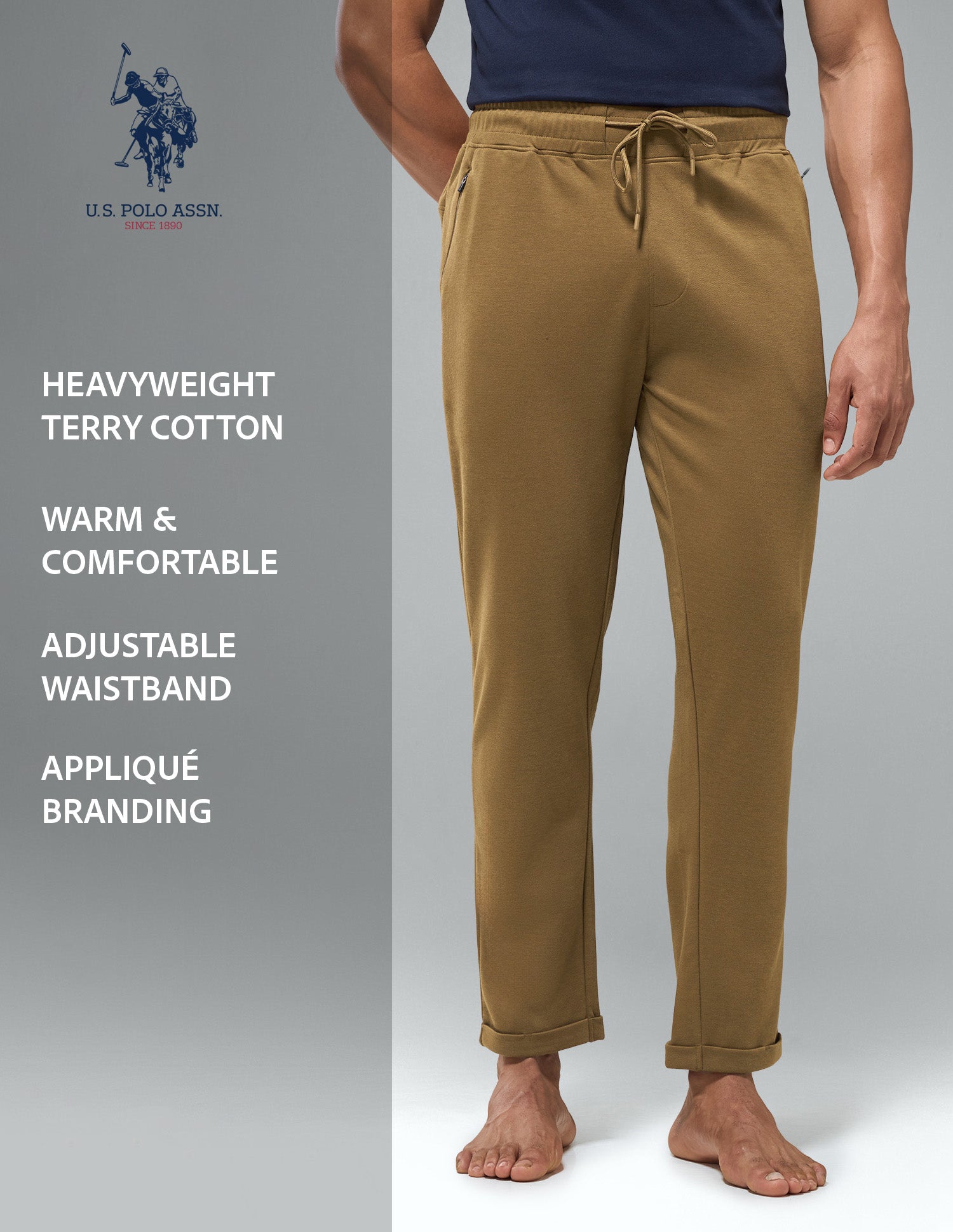 Terry Cotton Heavyweight OR012 Track Pants Breen - U.S. Polo Assn. India | Large