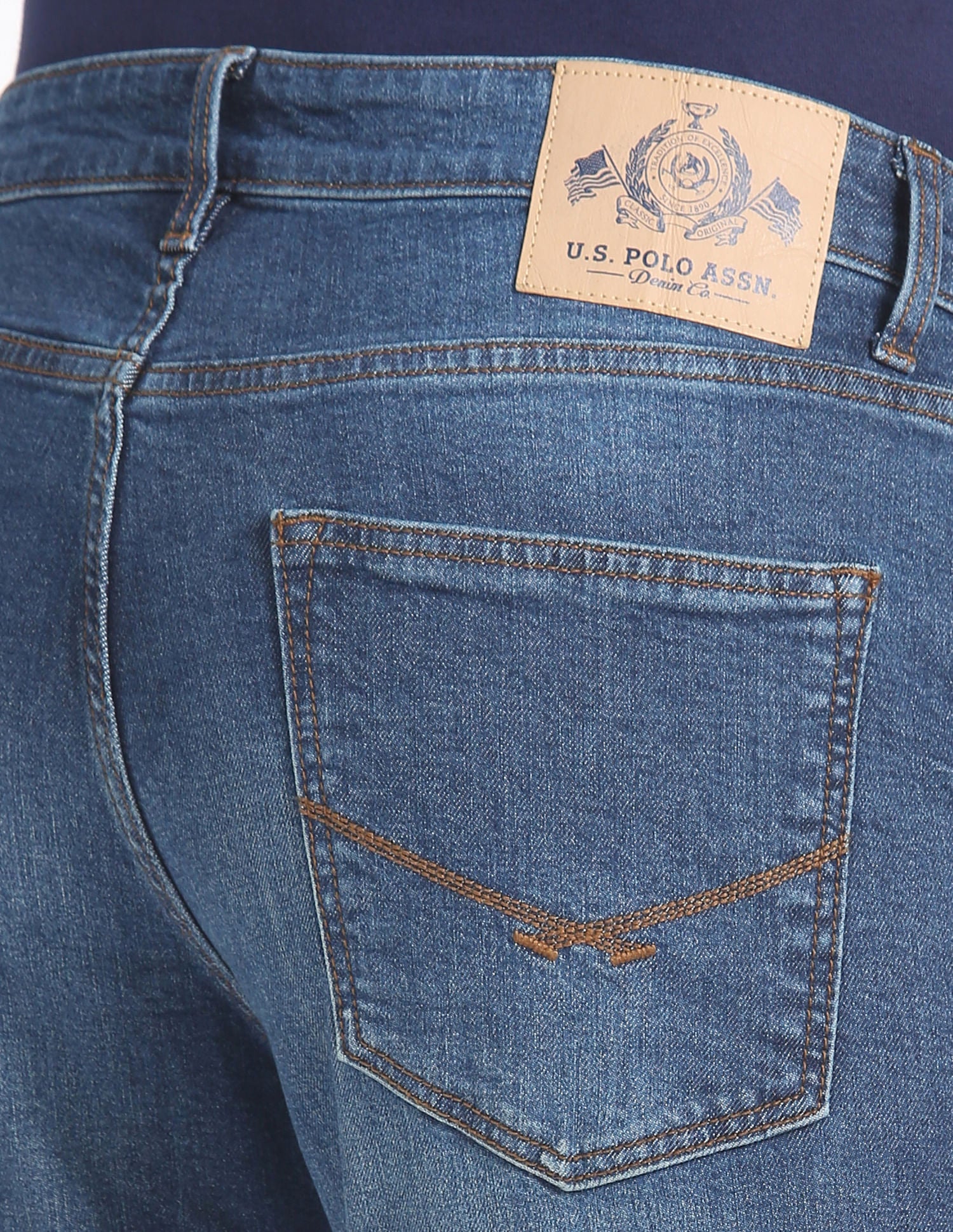 Harold Slim Straight Fit Blue Jeans Blue - U.S. Polo Assn. India | Large