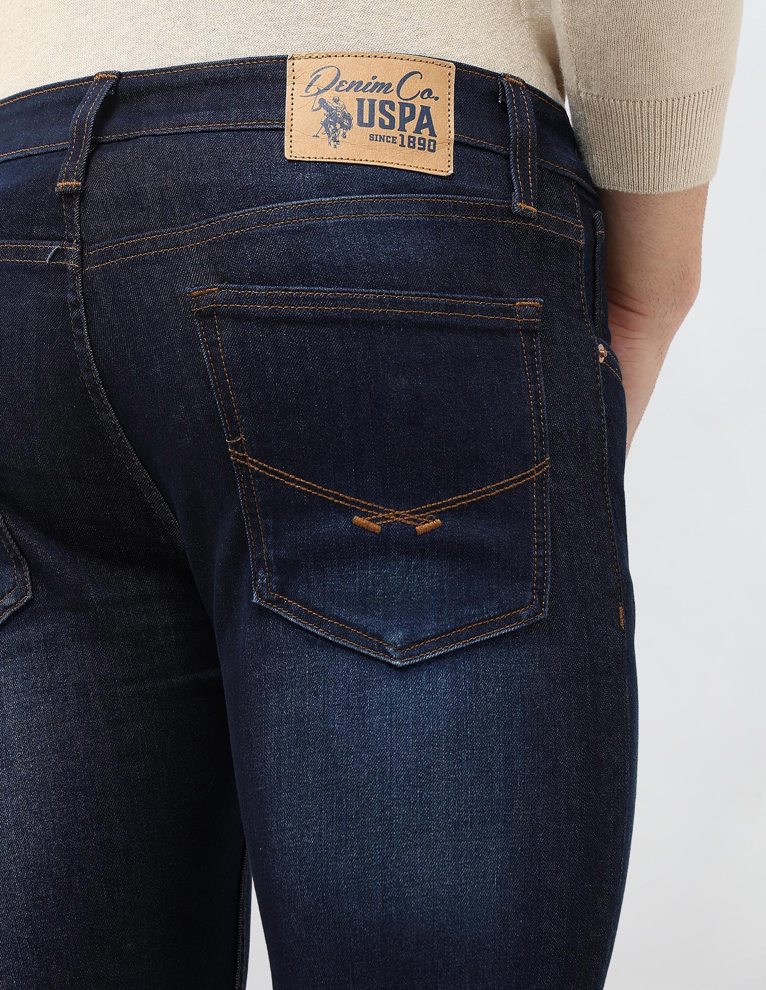 Regallo Skinny Fit Blue Jeans Dark Blue - U.S. Polo Assn. India | Large