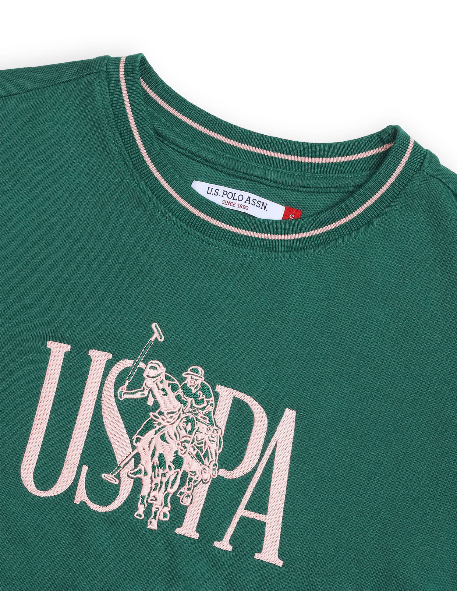 Brand Embroidered Regular Fit Sweatshirt Dark Green - U.S. Polo Assn. India | Large