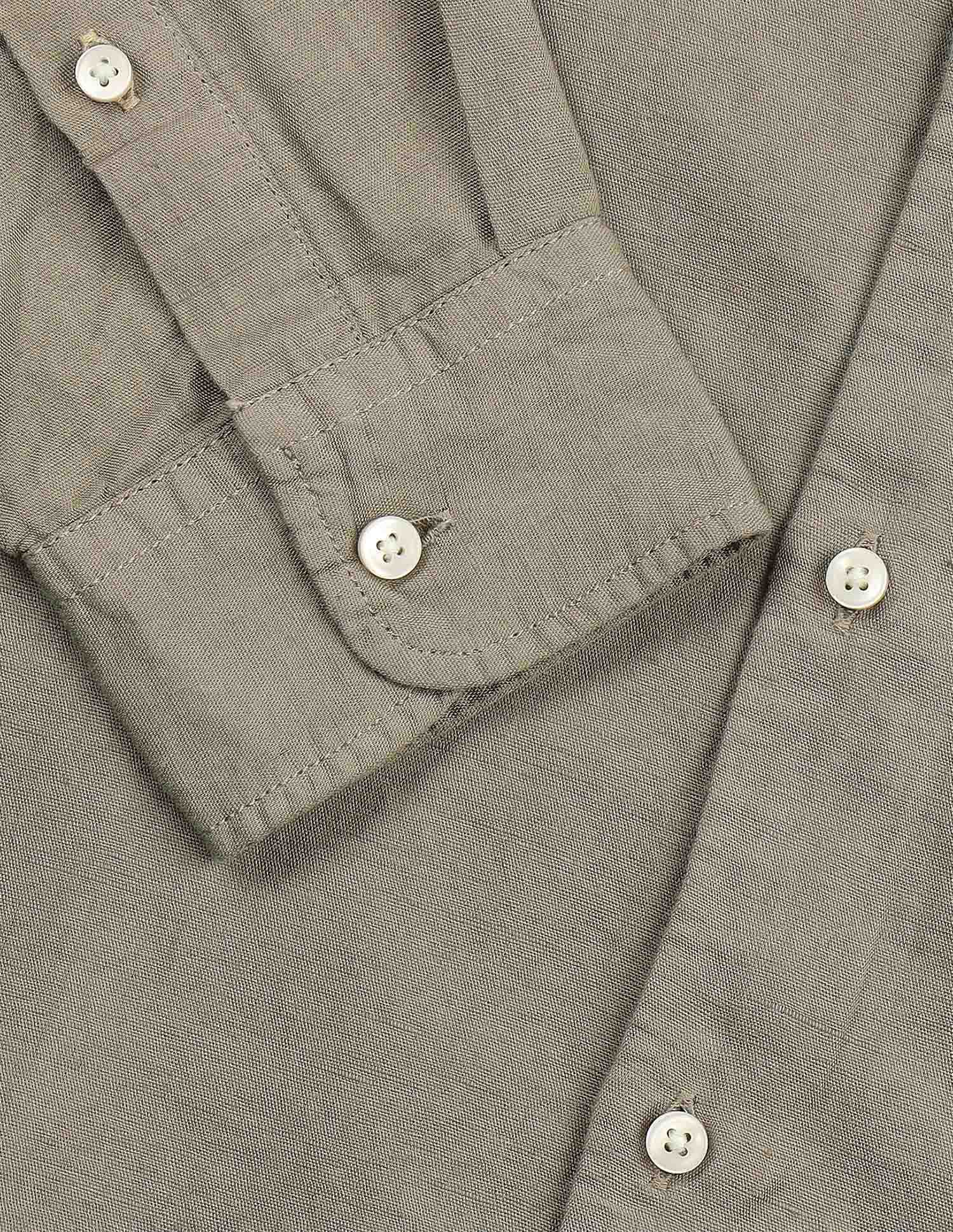 Solid Mandarin Collar Shirt Olive - U.S. Polo Assn. India | Large
