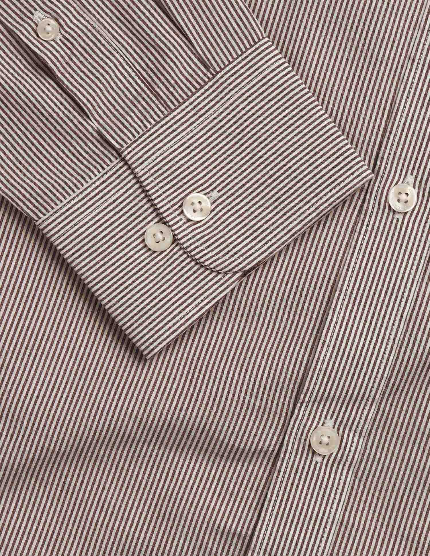 Vertical Striped Tailored Fit Shirt Brown - U.S. Polo Assn. India | Large