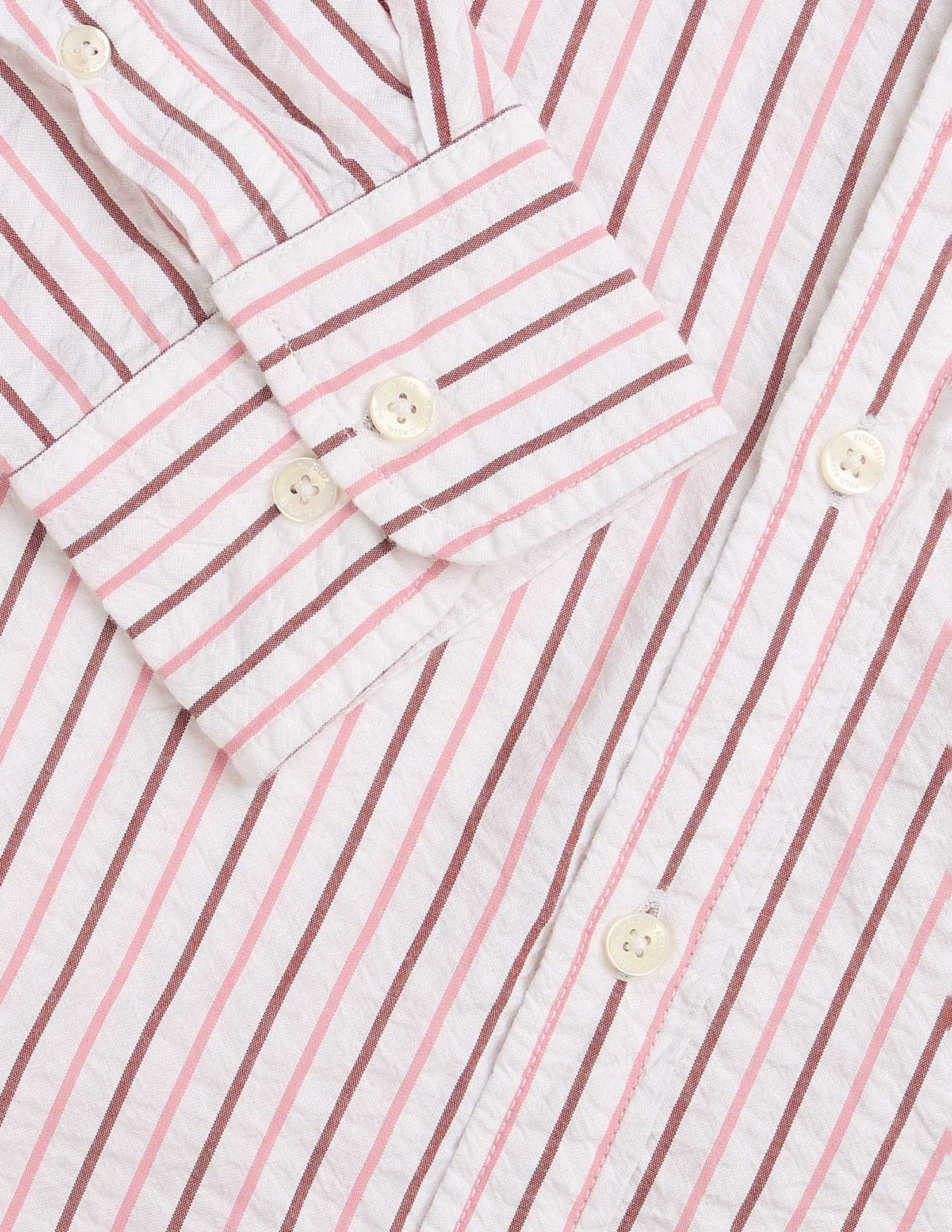 Vertical Striped Seersucker Shirt Pink - U.S. POLO ASSN. | Large