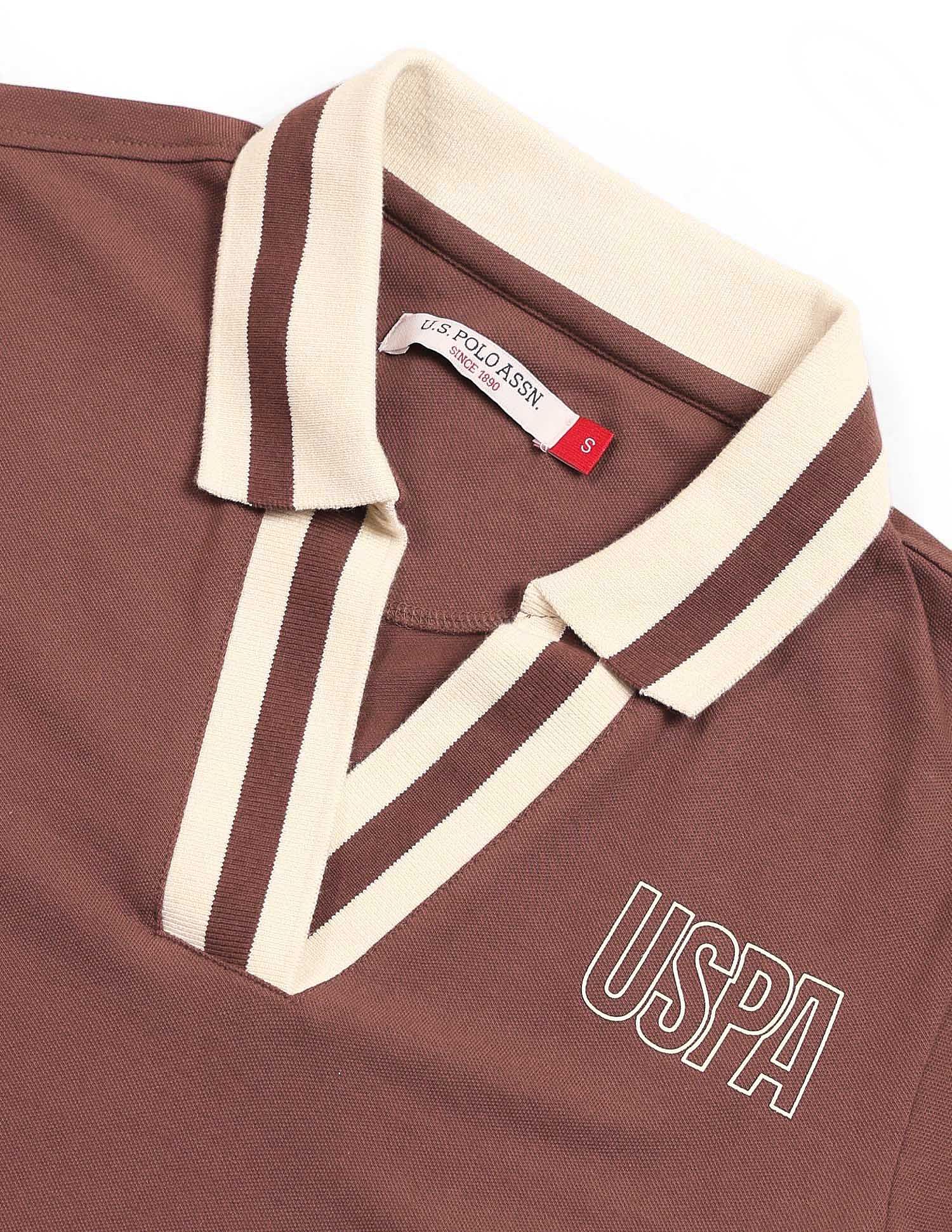 Regular Fit Solid Polo Shirt Brown - U.S. POLO ASSN. | Large