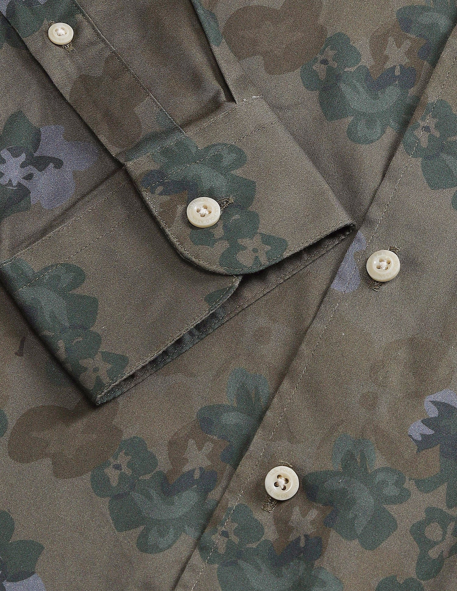Floral Printed Regular Fit Shirt Olive - U.S. POLO ASSN. | Large