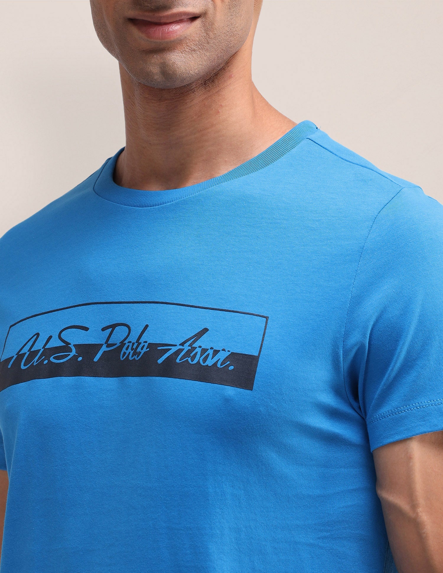 Brand Printed Slim Fit T-Shirt Teal - U.S. Polo Assn. India | Large