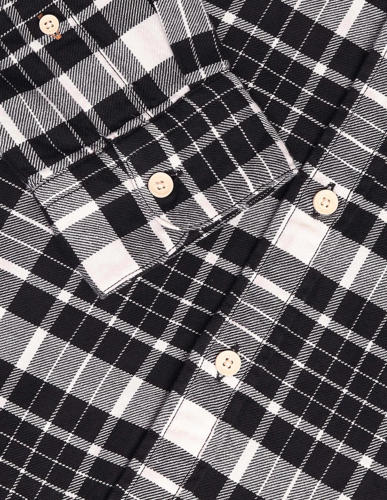 Tartan Checked Pure Cotton Shirt Black - U.S. POLO ASSN. | Large