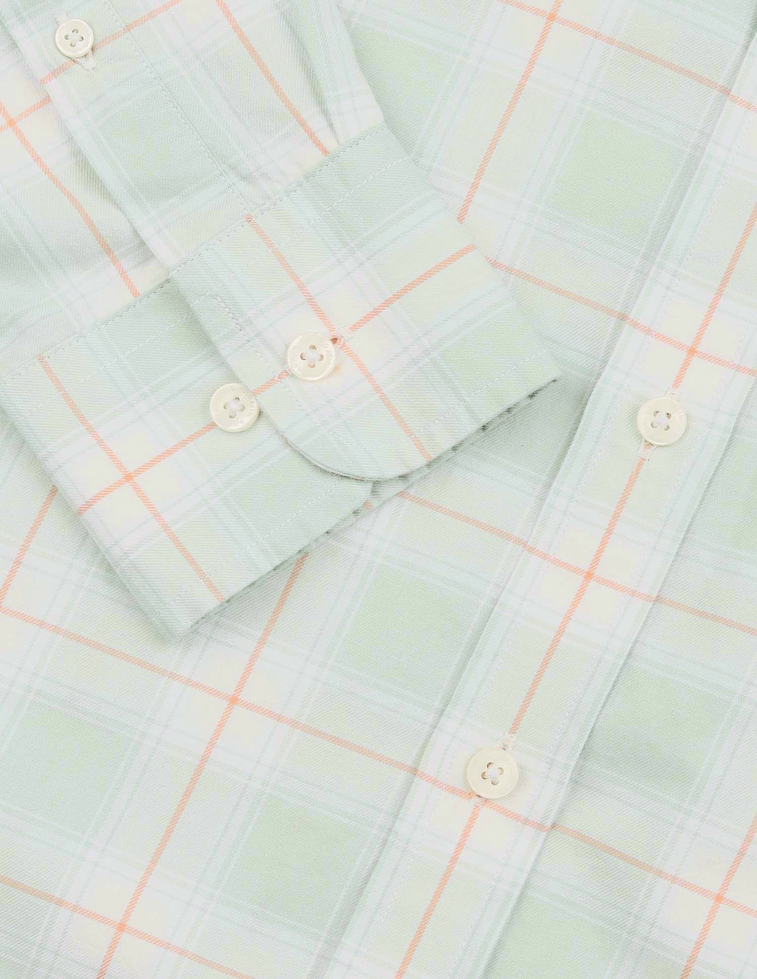 Plaid Checked Pure Cotton Shirt Light Green - U.S. Polo Assn. India | Large