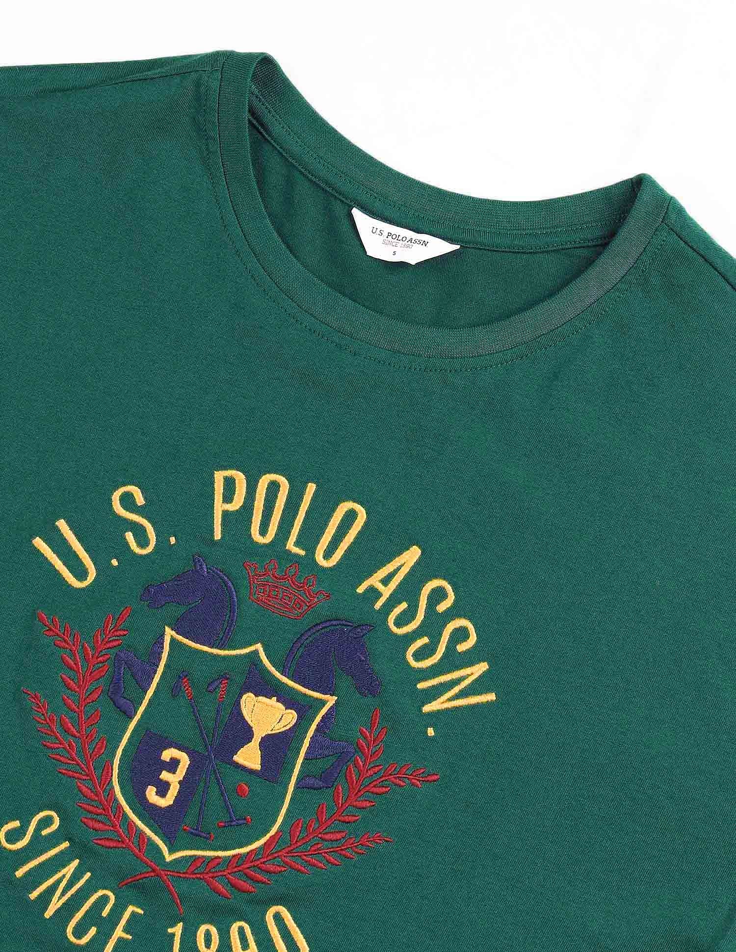 Boyfriend Fit Brand Printed T-Shirt Dark Green - U.S. POLO ASSN. | Large