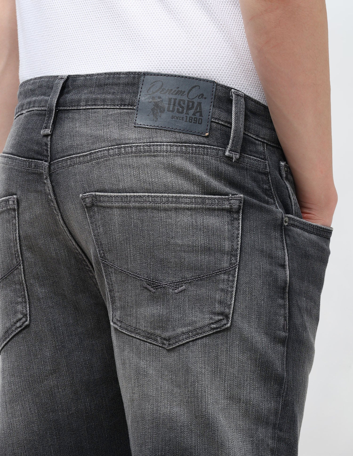 Cole Comfort Cropped Fit Grey Jeans Grey - U.S. Polo Assn. India | Large