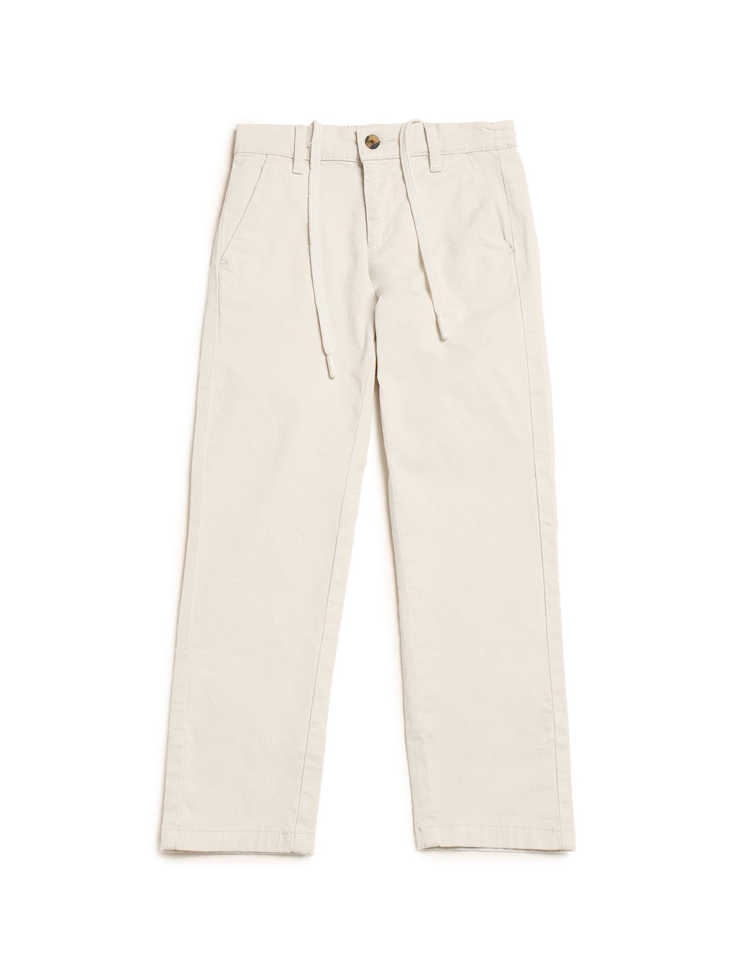 Boys Twill Regular Fit Trousers Off White - U.S. POLO ASSN. | Large