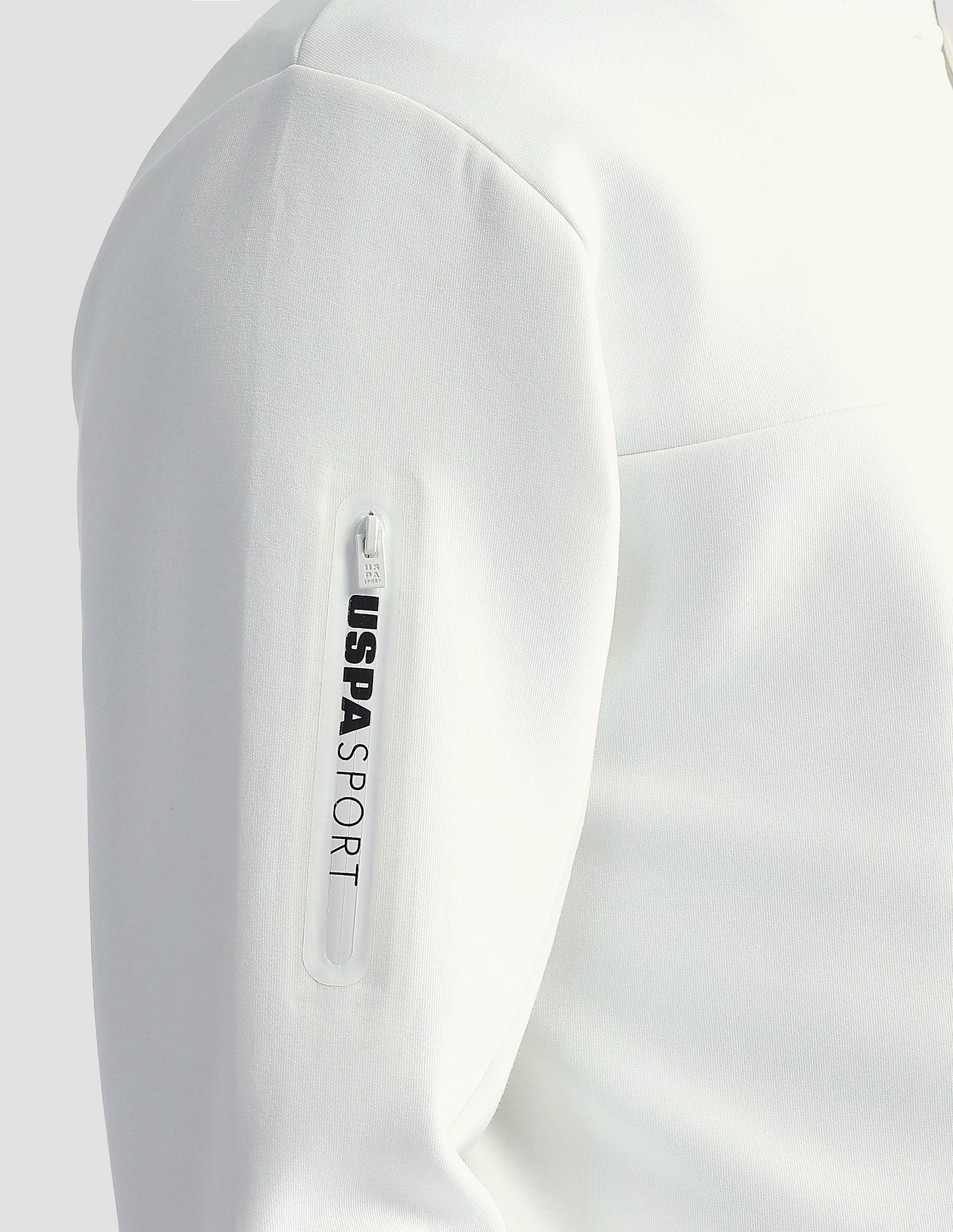 Regular Fit Zipper Active Sweatshirt Off White - U.S. Polo Assn. India | Large