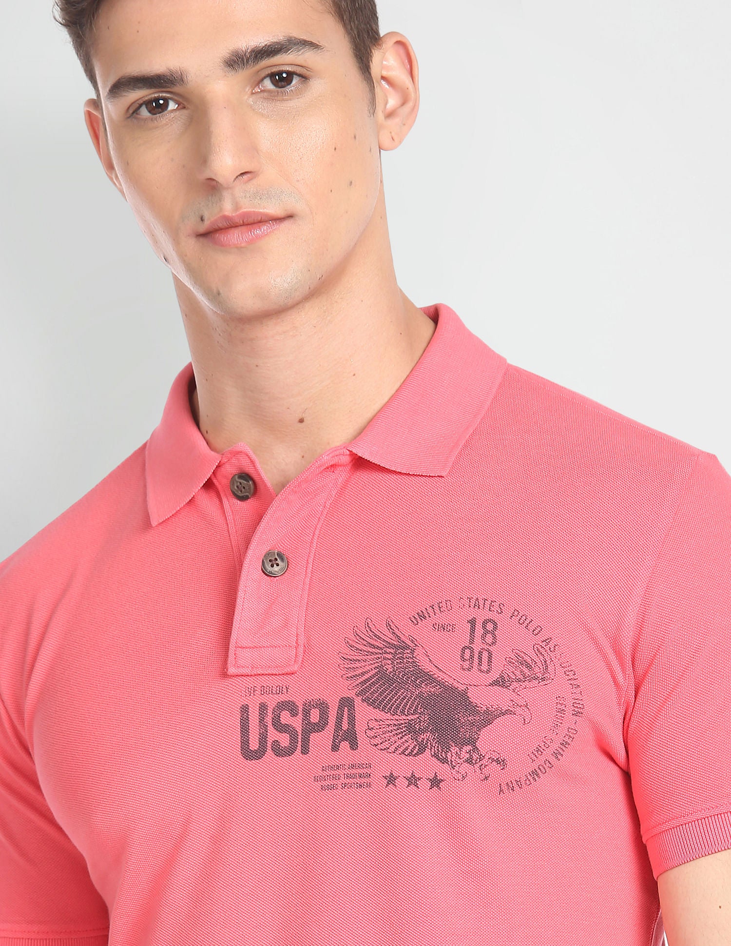 Solid Cotton Polo Shirt Pink - U.S. POLO ASSN. | Large