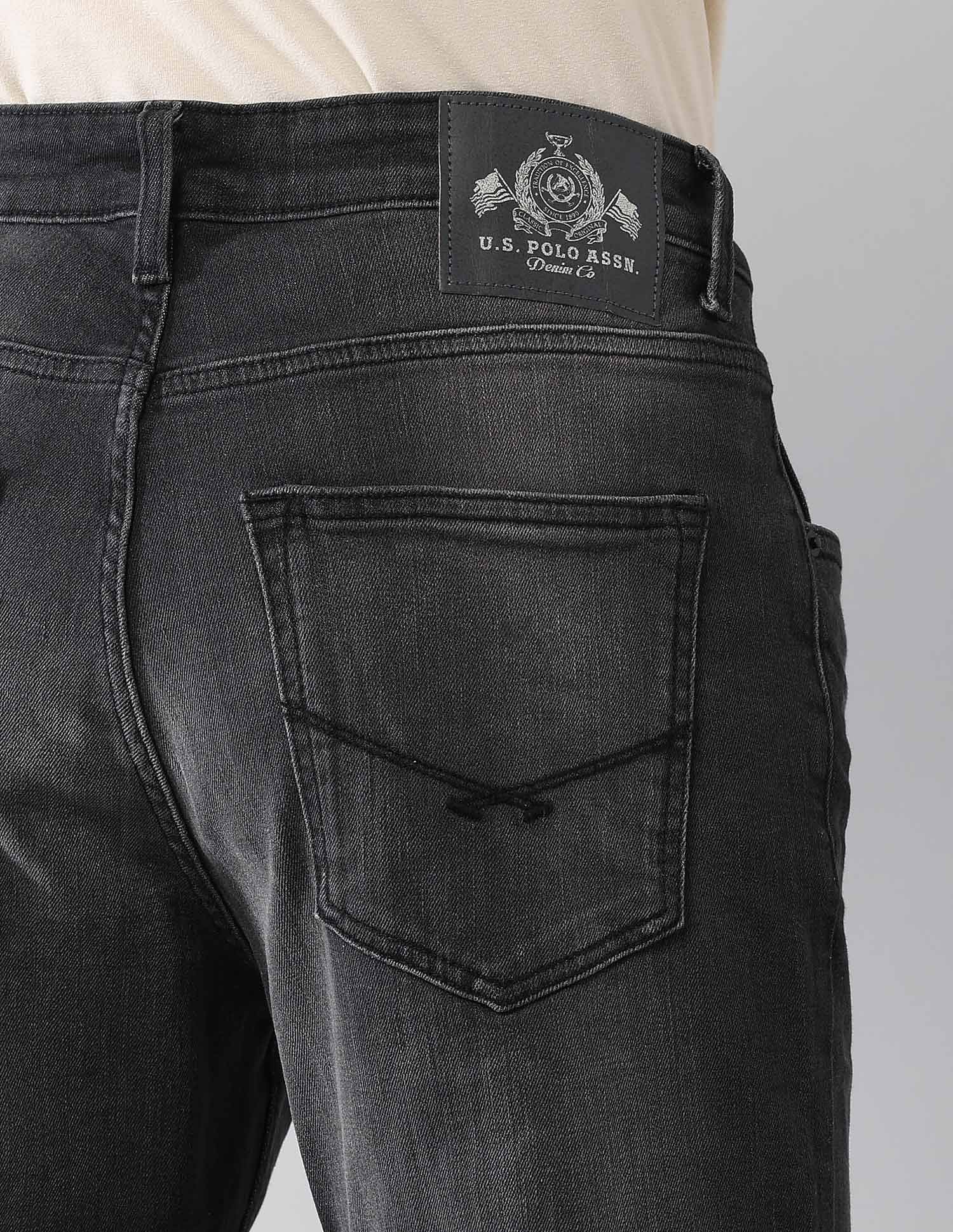 Harold Slim Straight Fit Black Jeans Black - U.S. Polo Assn. India | Large