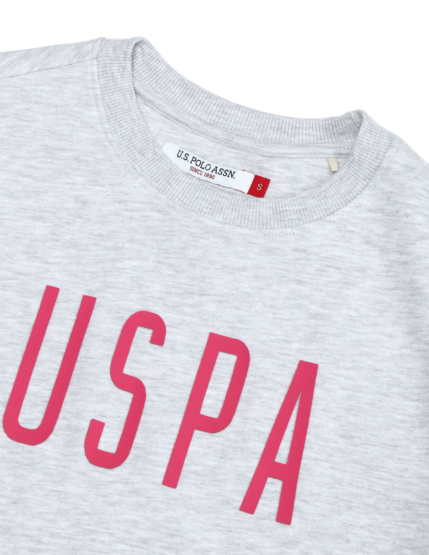 Drop Shoulder Hd Print Sweatshirt Grey - U.S. Polo Assn. India | Large