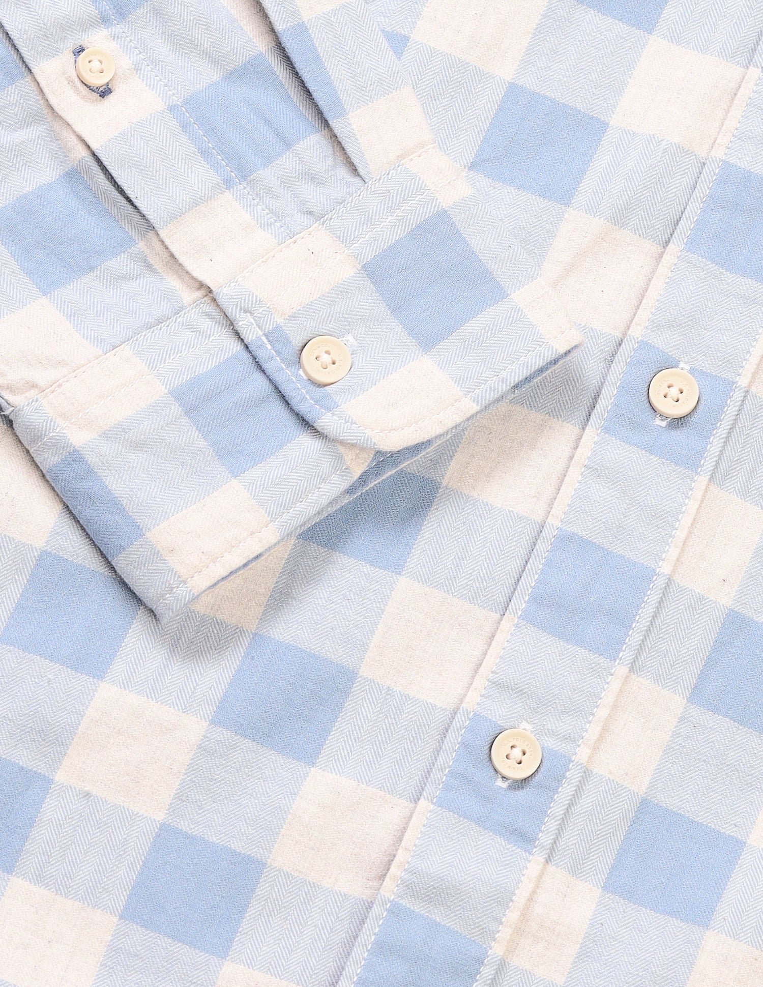 Buffalo Checked Herringbone Shirt Blue - U.S. POLO ASSN. | Large